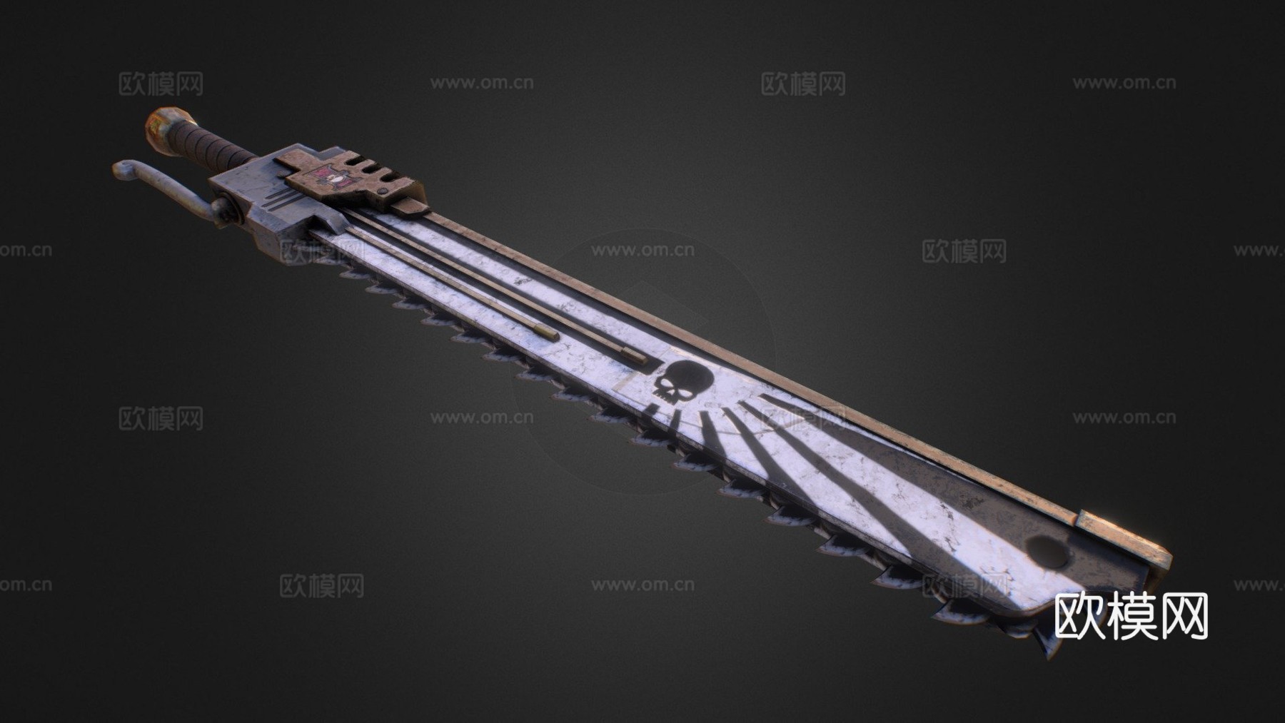 黑色圣堂链锯剑su模型