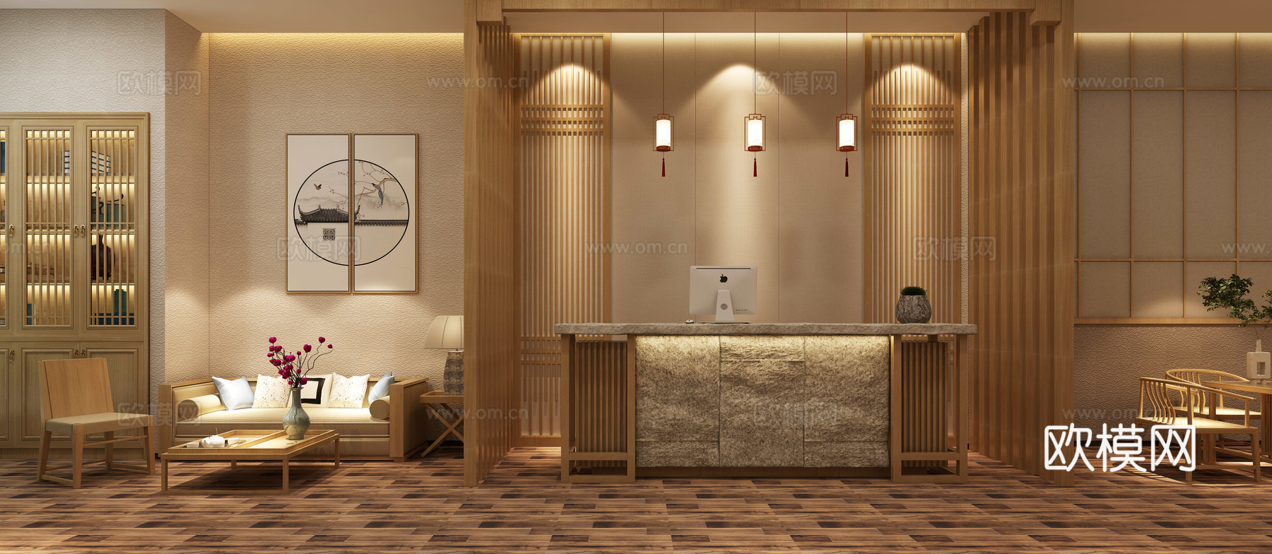 新中式采耳店3d模型