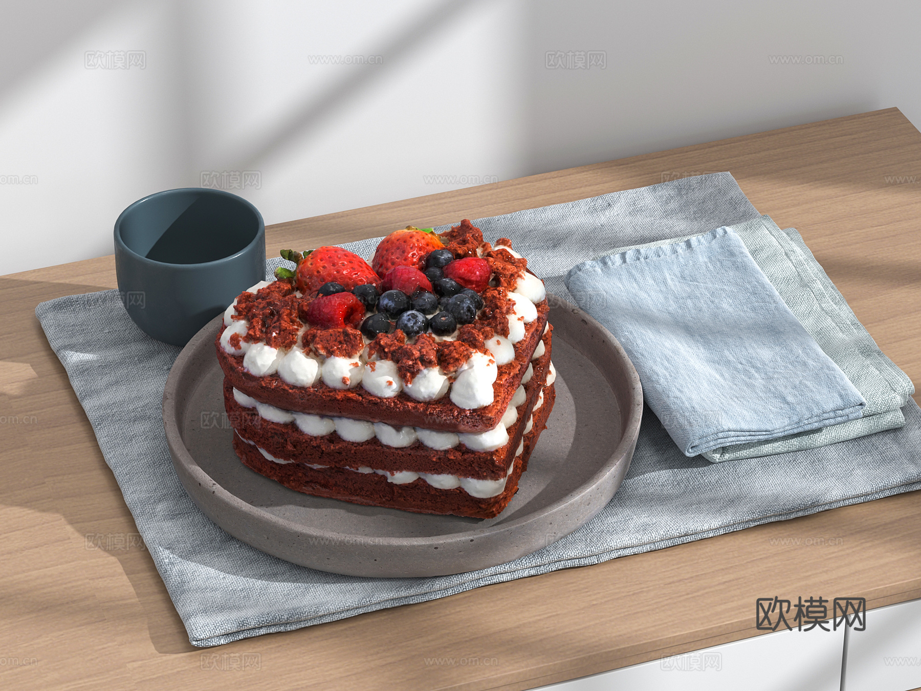 蛋糕 草莓蛋糕 巧克力蛋糕 生日蛋糕 奶油蛋糕 食物 糕点3d模型