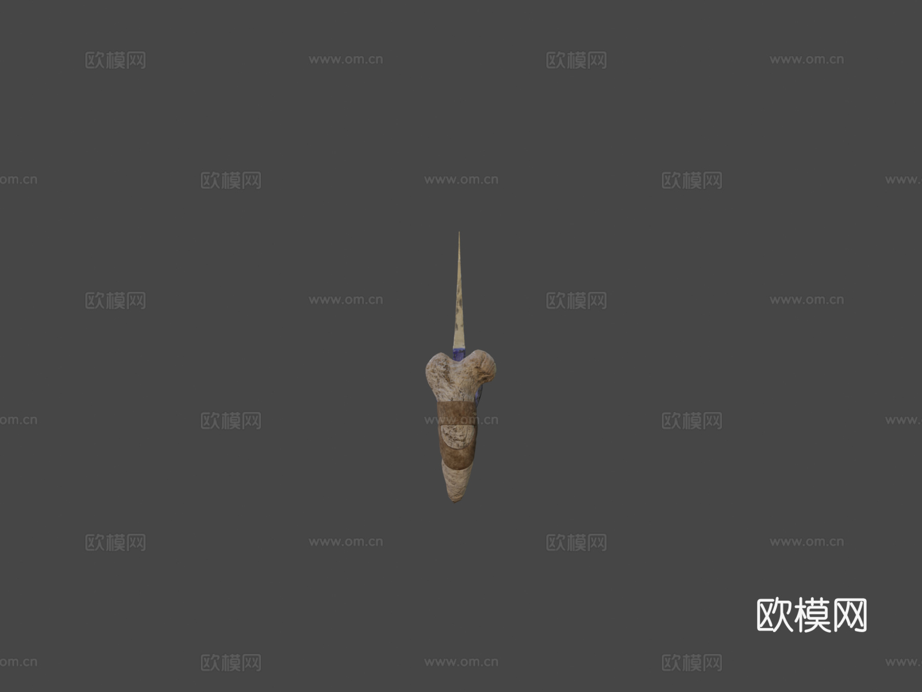 蓝色骨剑3d模型