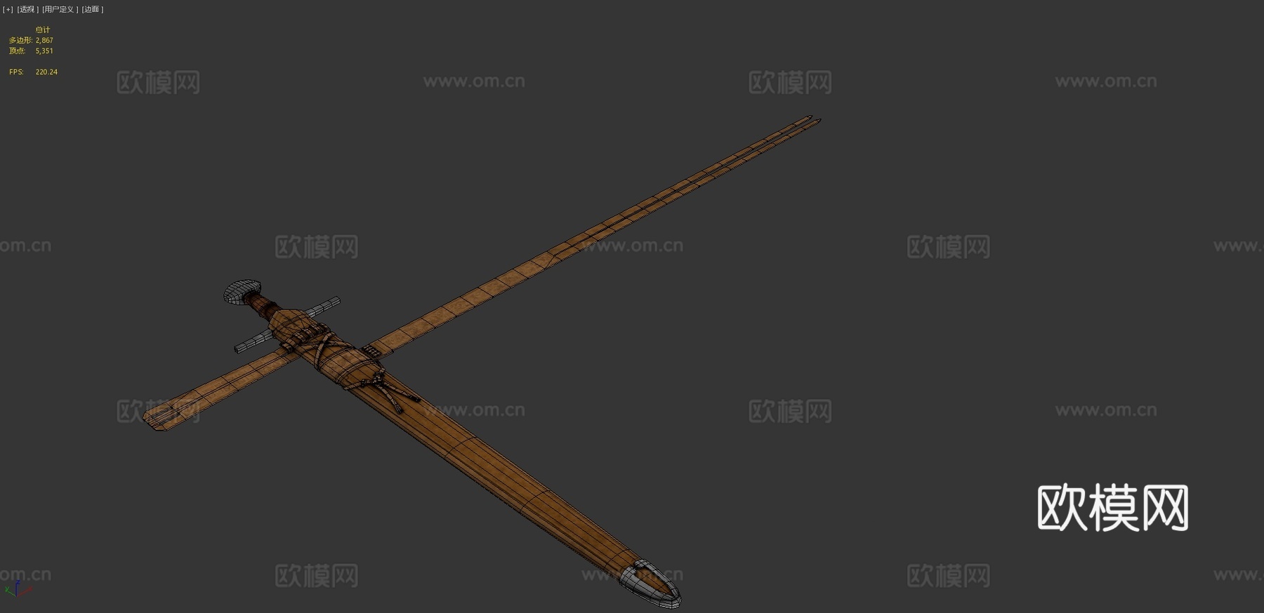 圣殿骑士剑与剑鞘3d模型