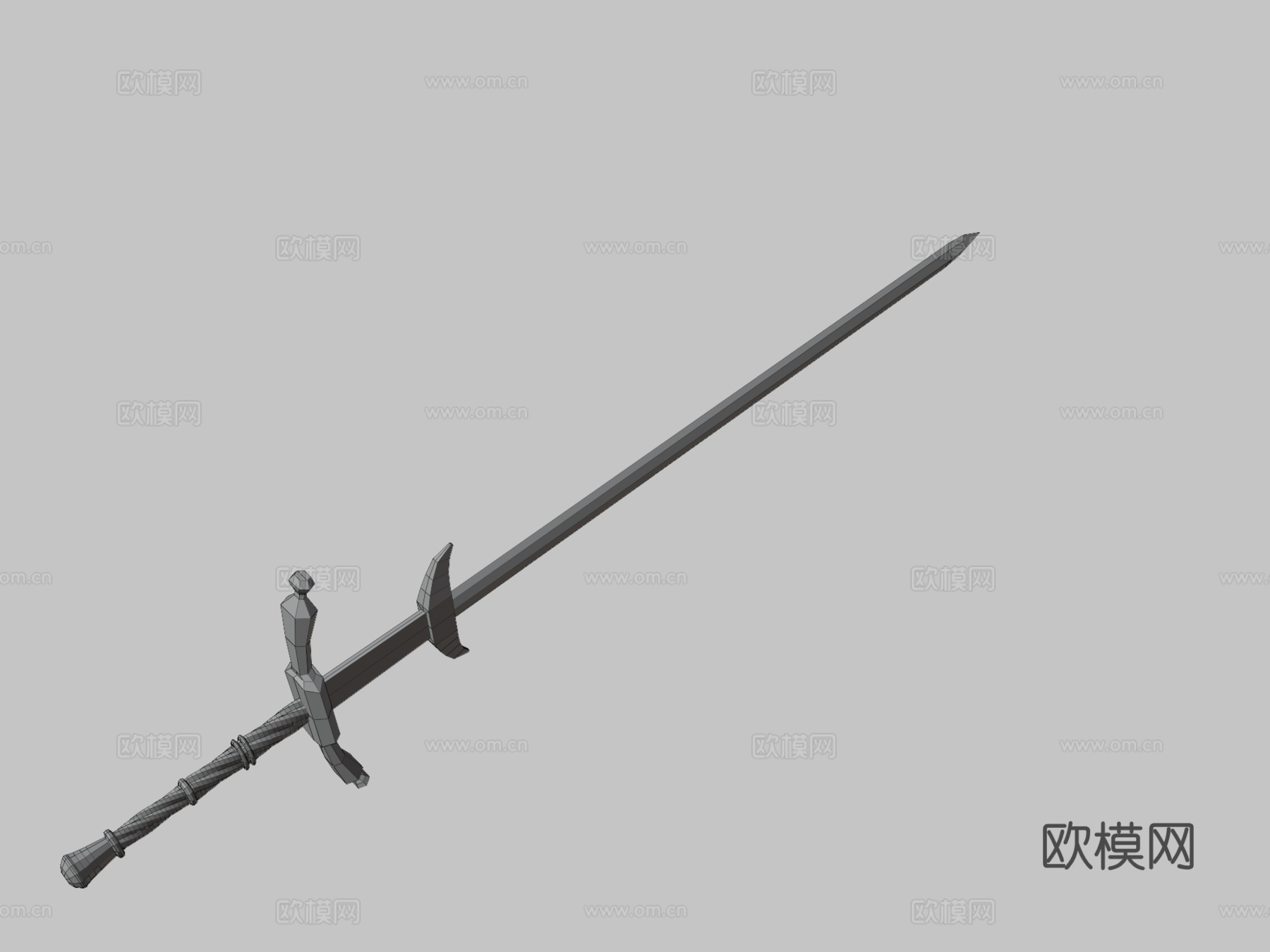 生锈的双手巨剑su模型