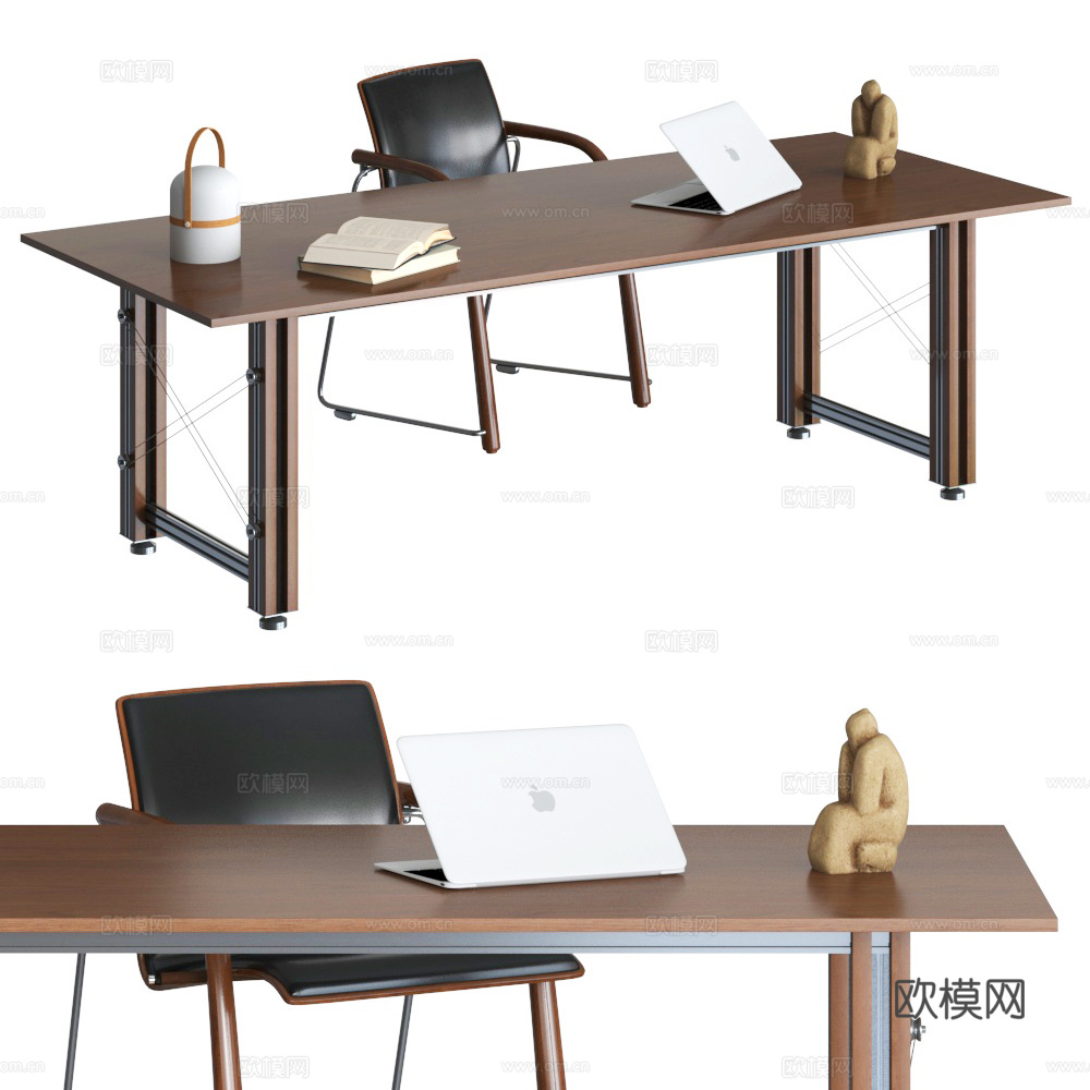 大板桌 办公桌 桌子 老板桌 木桌 工作桌3d模型