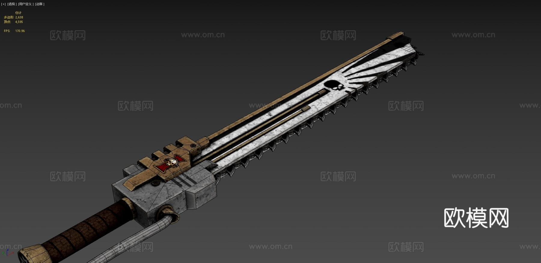 黑色圣堂链锯剑3d模型