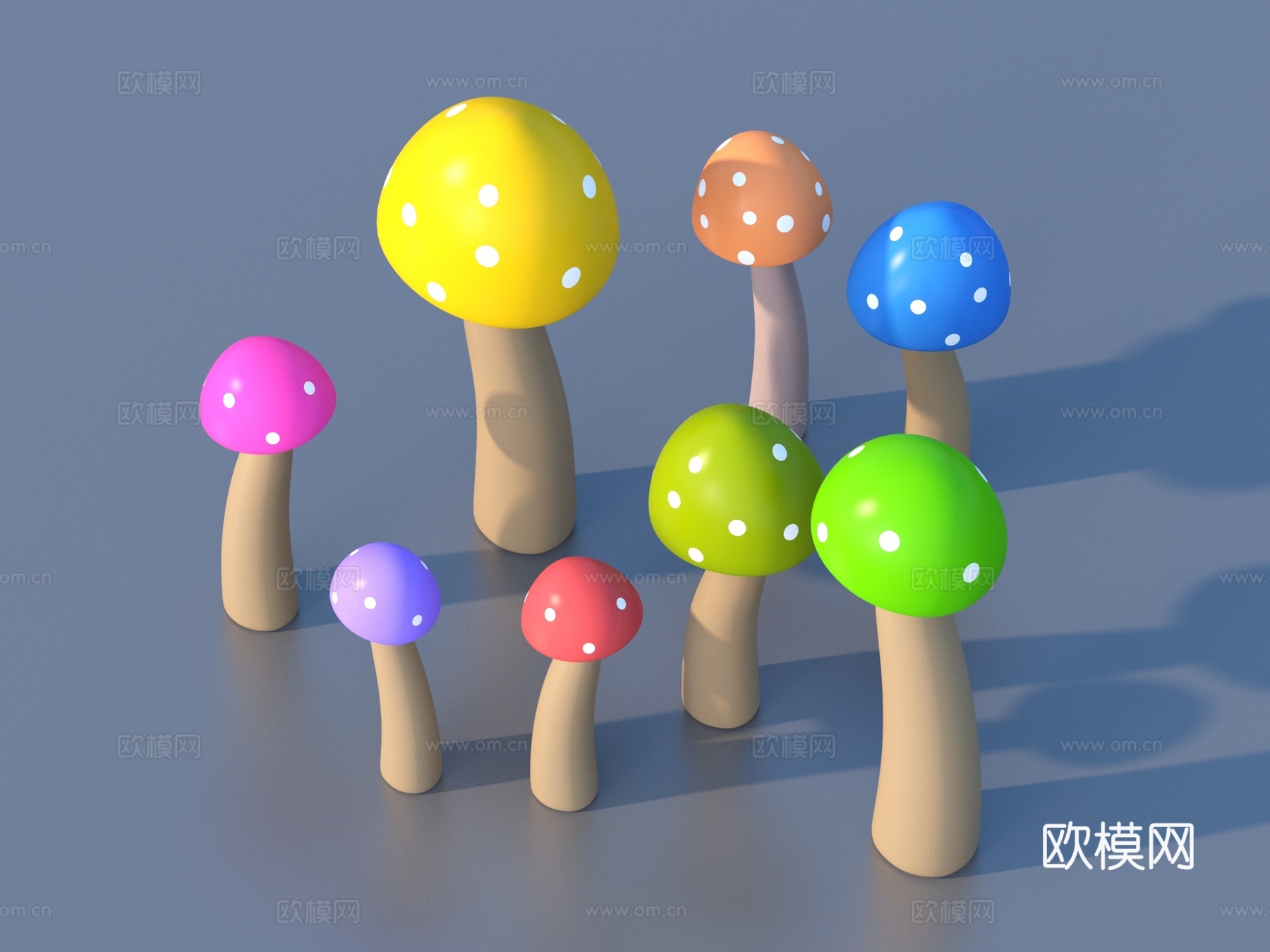 卡通蘑菇 蘑菇3d模型