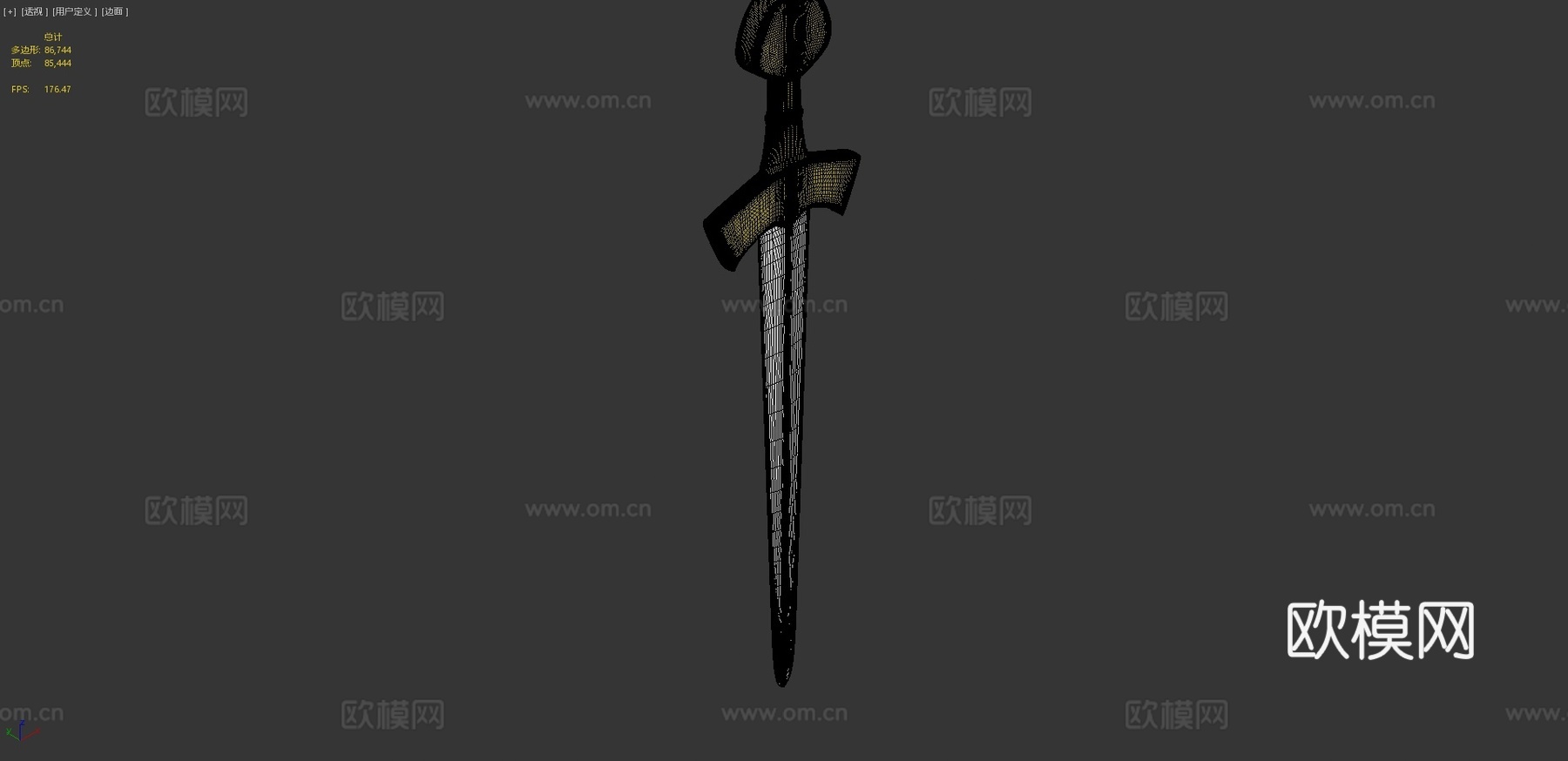 维京剑3d模型