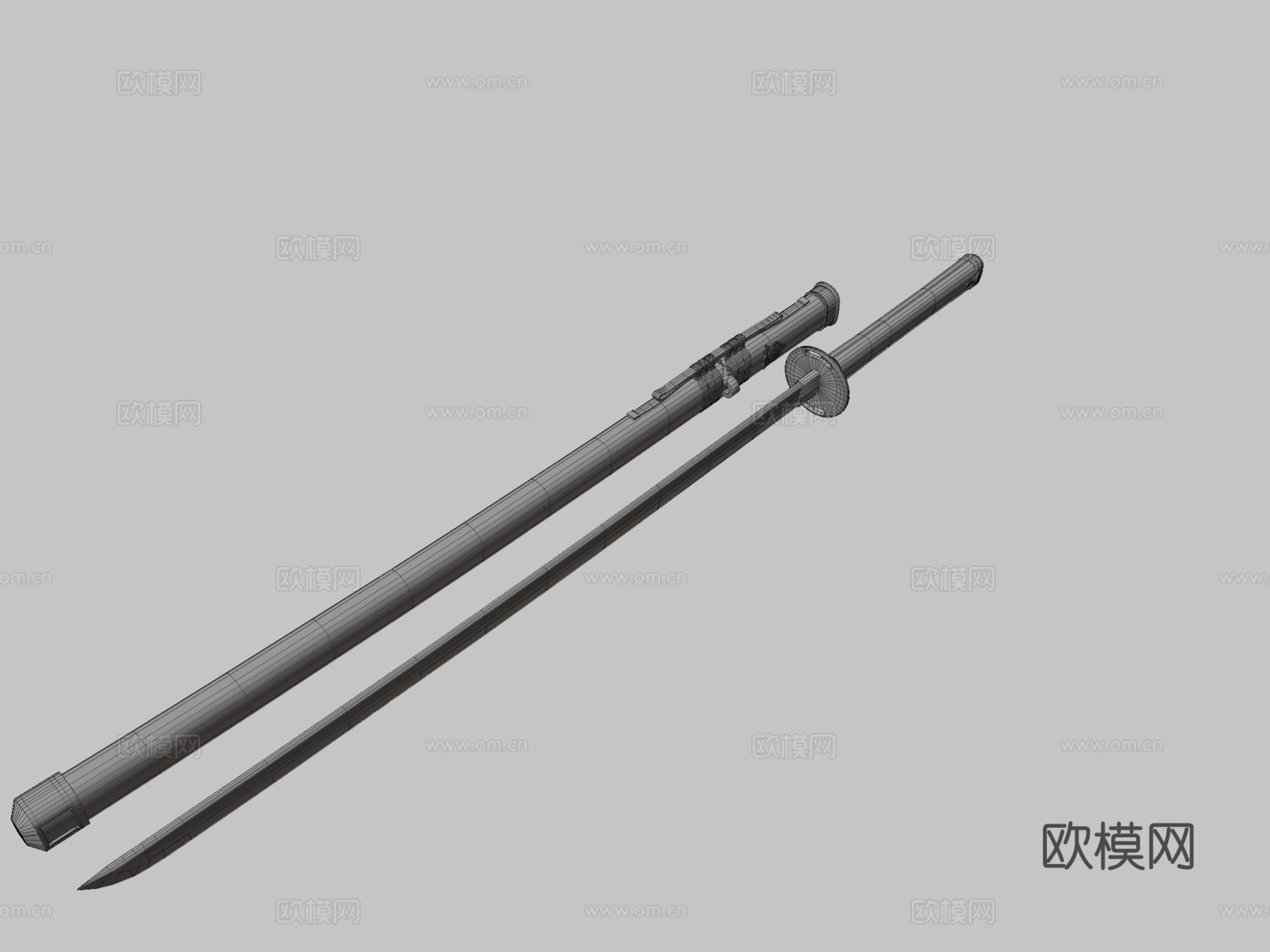 武士刀低模制作中su模型