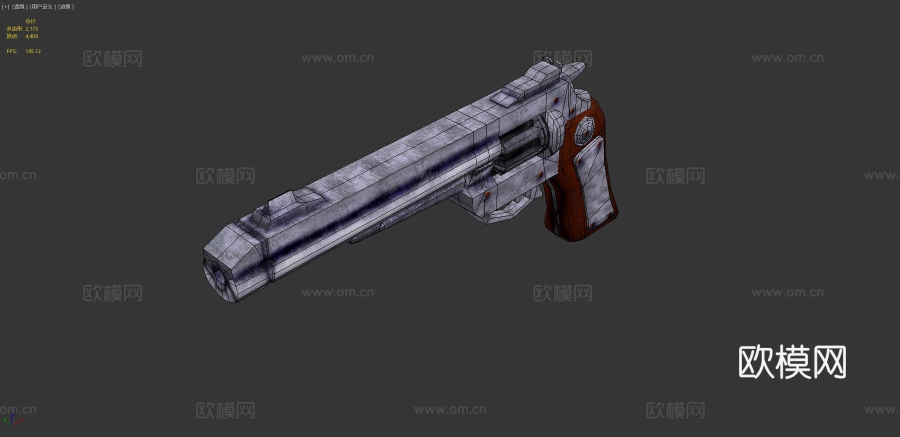 左轮手枪3d模型
