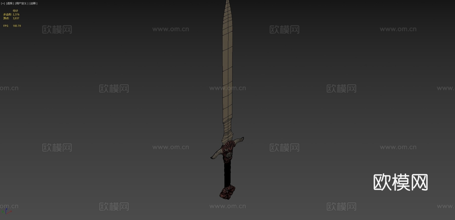野兽之刃-恶魔-单手剑3d模型