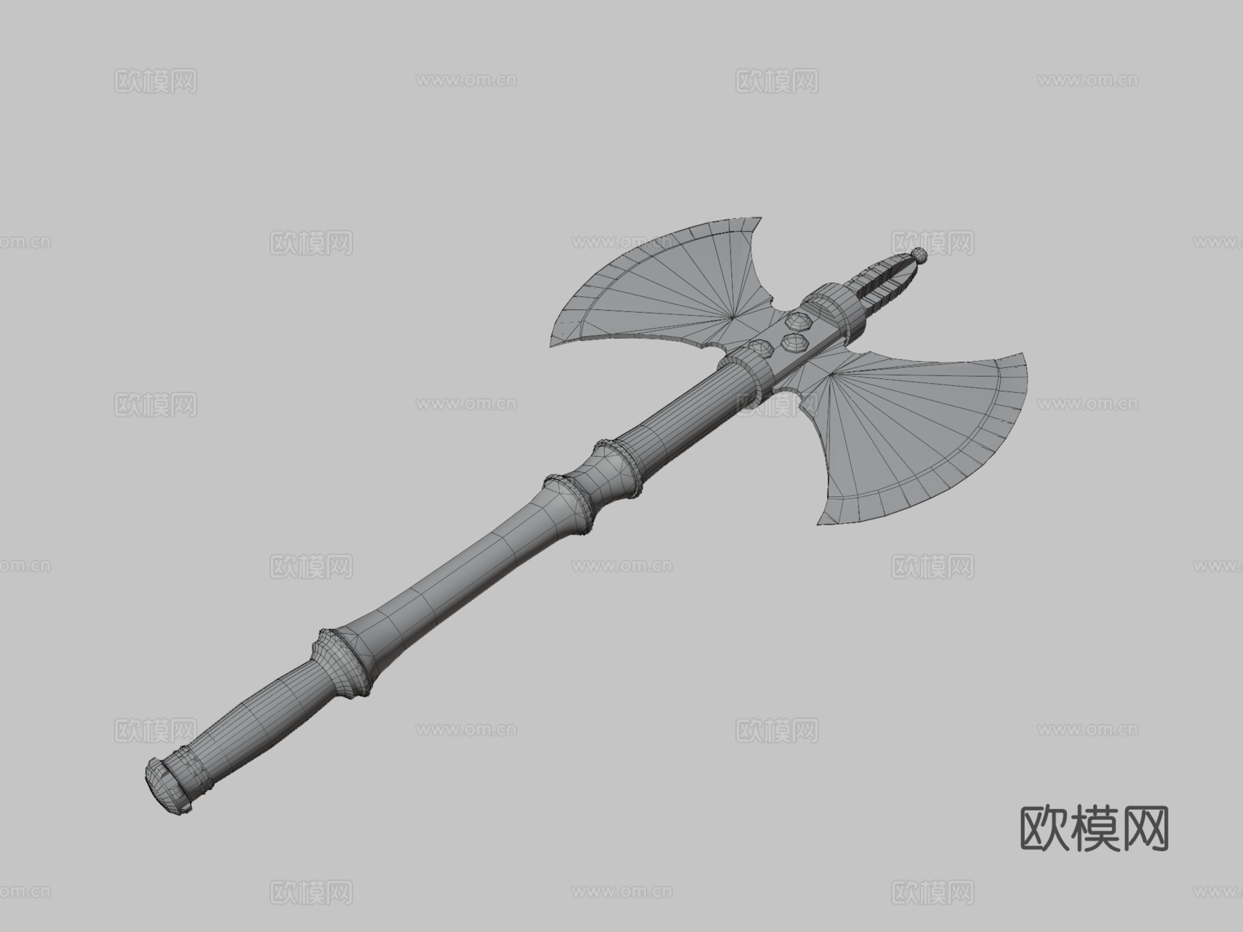 近战武器作业_战斧3d模型