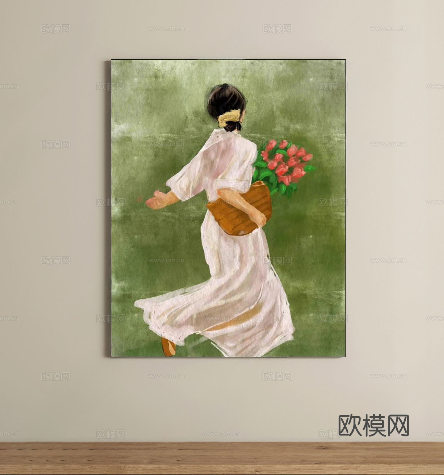 现代奶油挂画3d模型