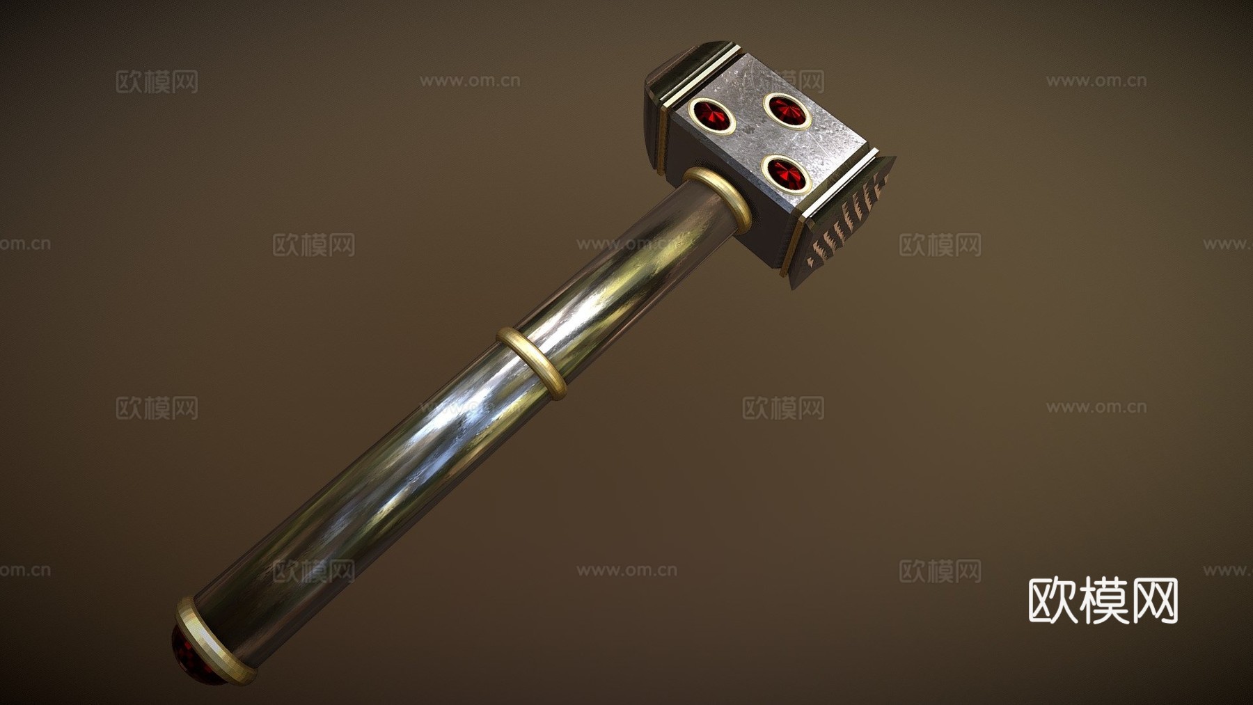 矮人单手战锤su模型