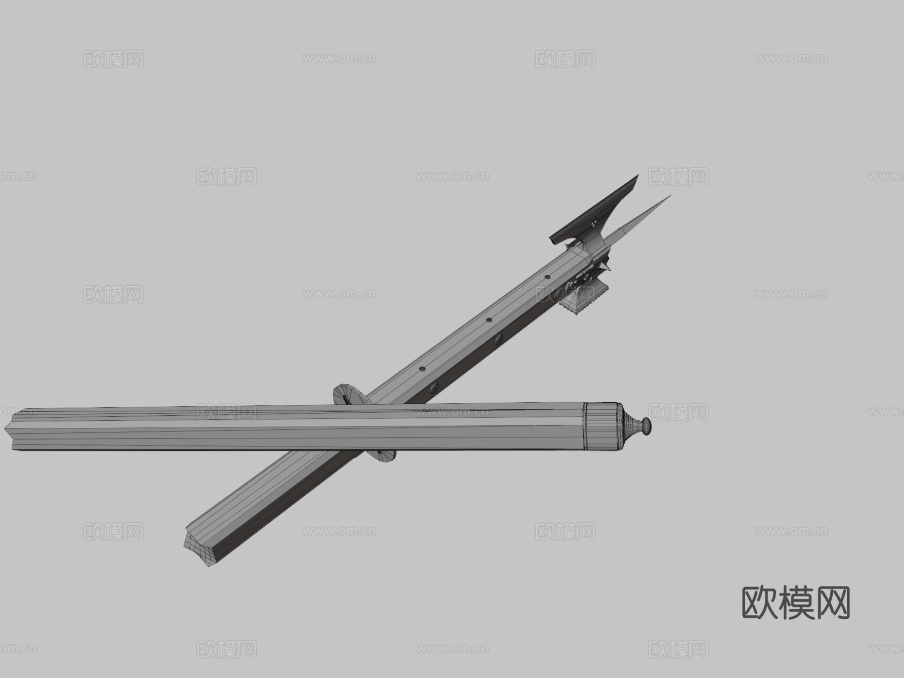 长柄斧3d模型