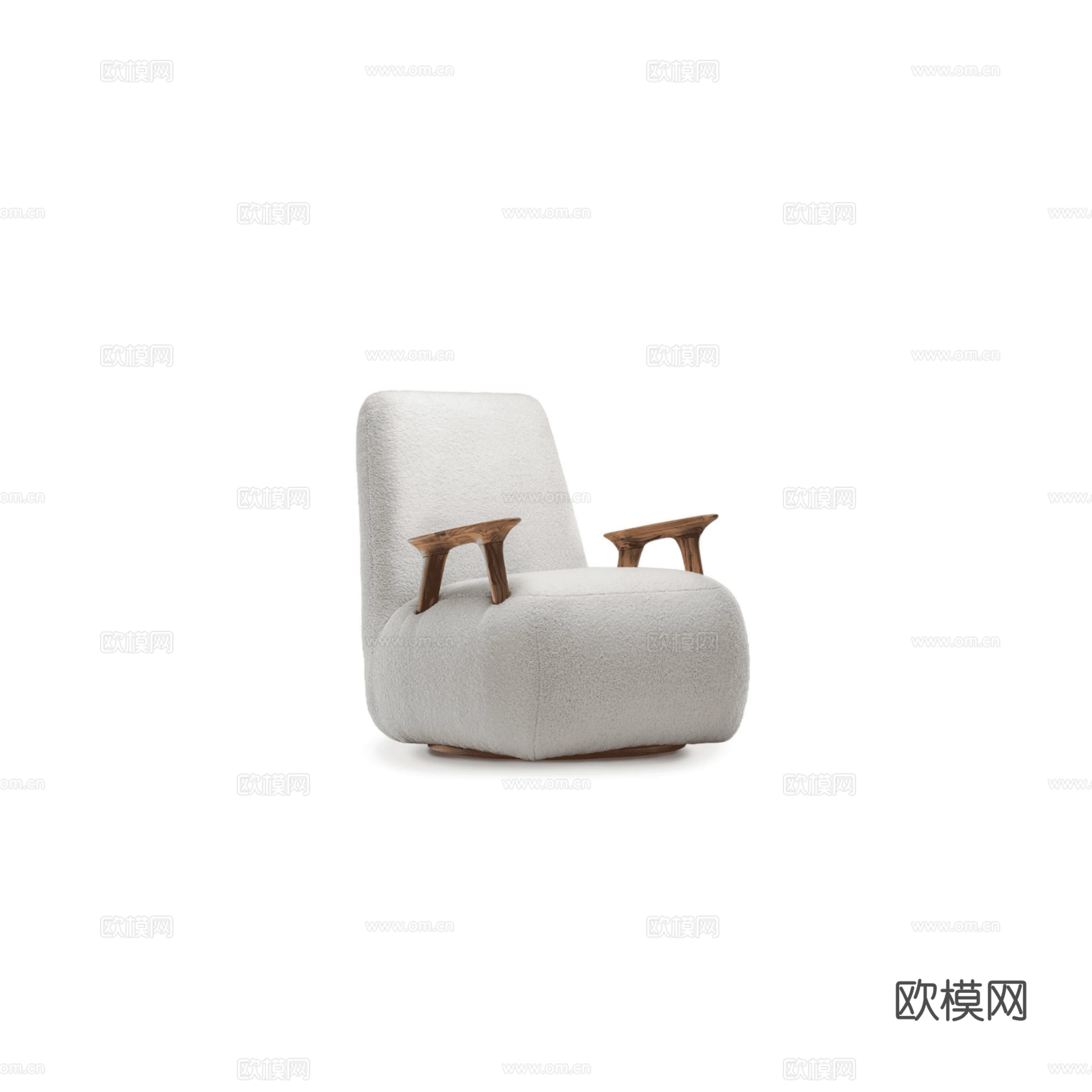 中古风实木单人沙发椅扶手沙发椅su模型
