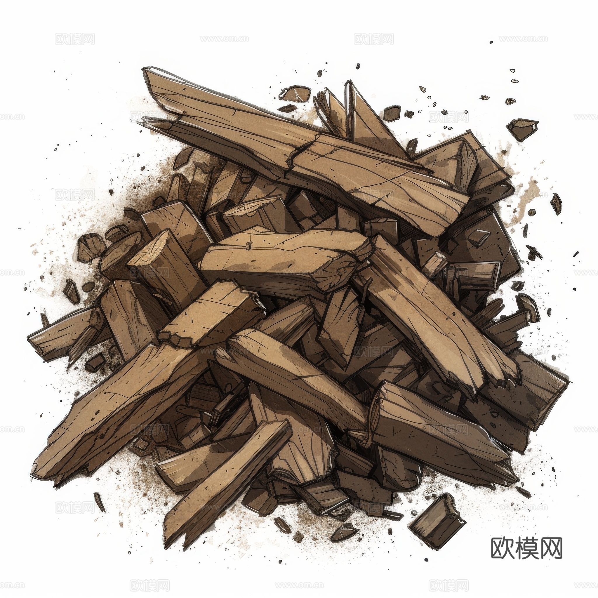 木制纹理木材下载（渲染图2）