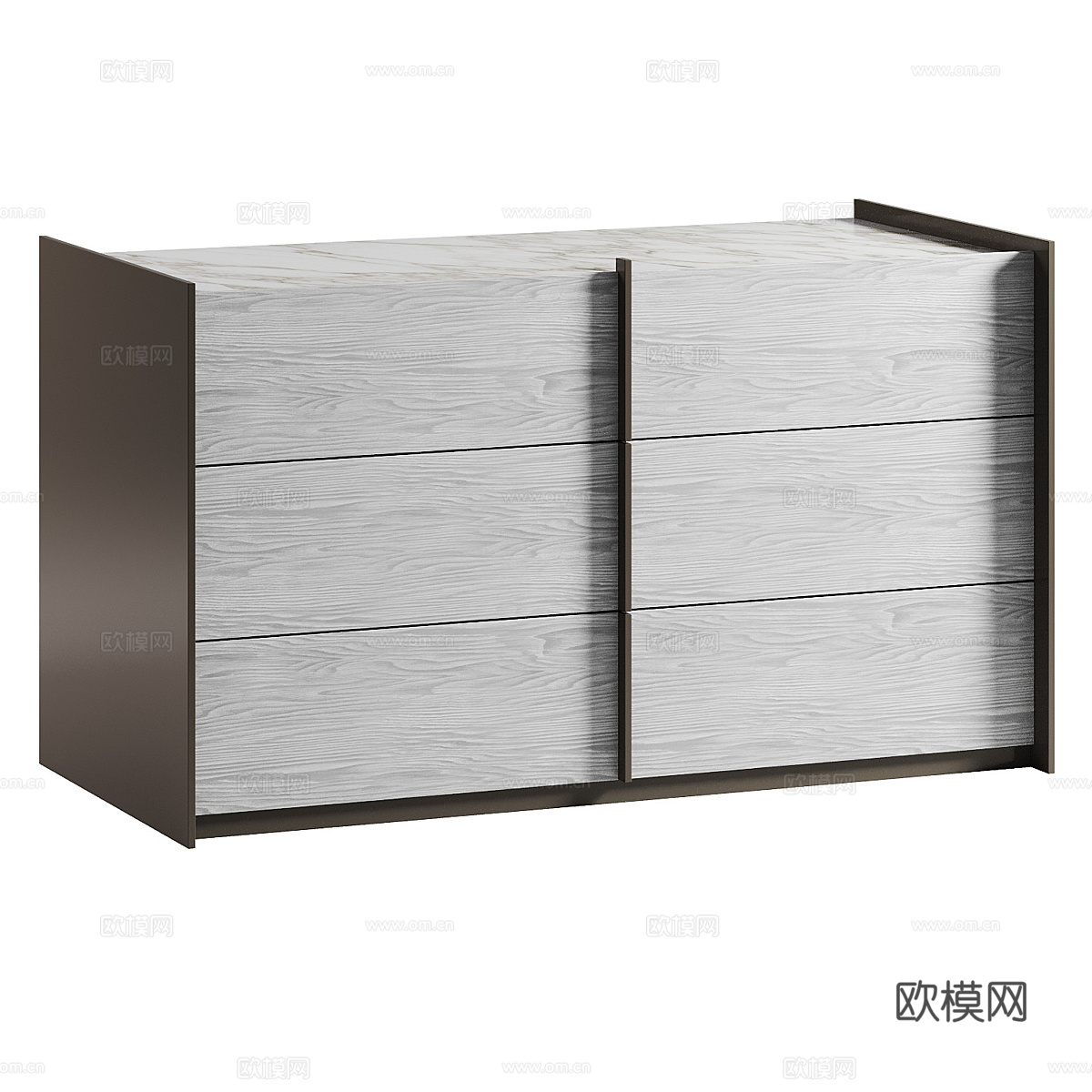 现代意式实木储物柜3d模型