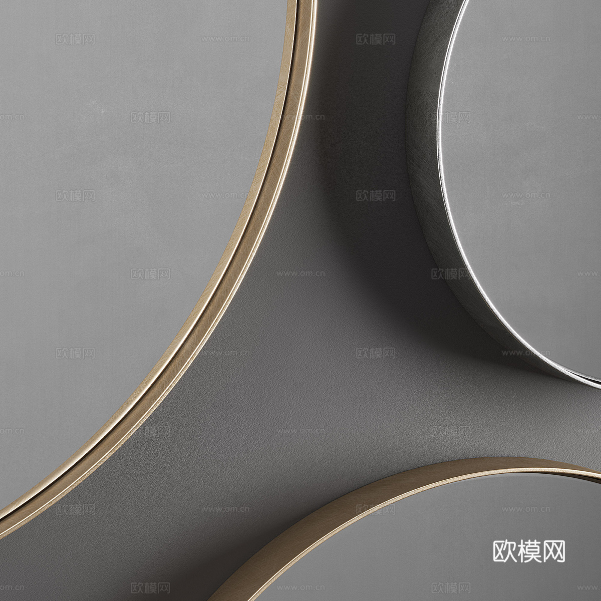 现代轻奢圆镜3d模型