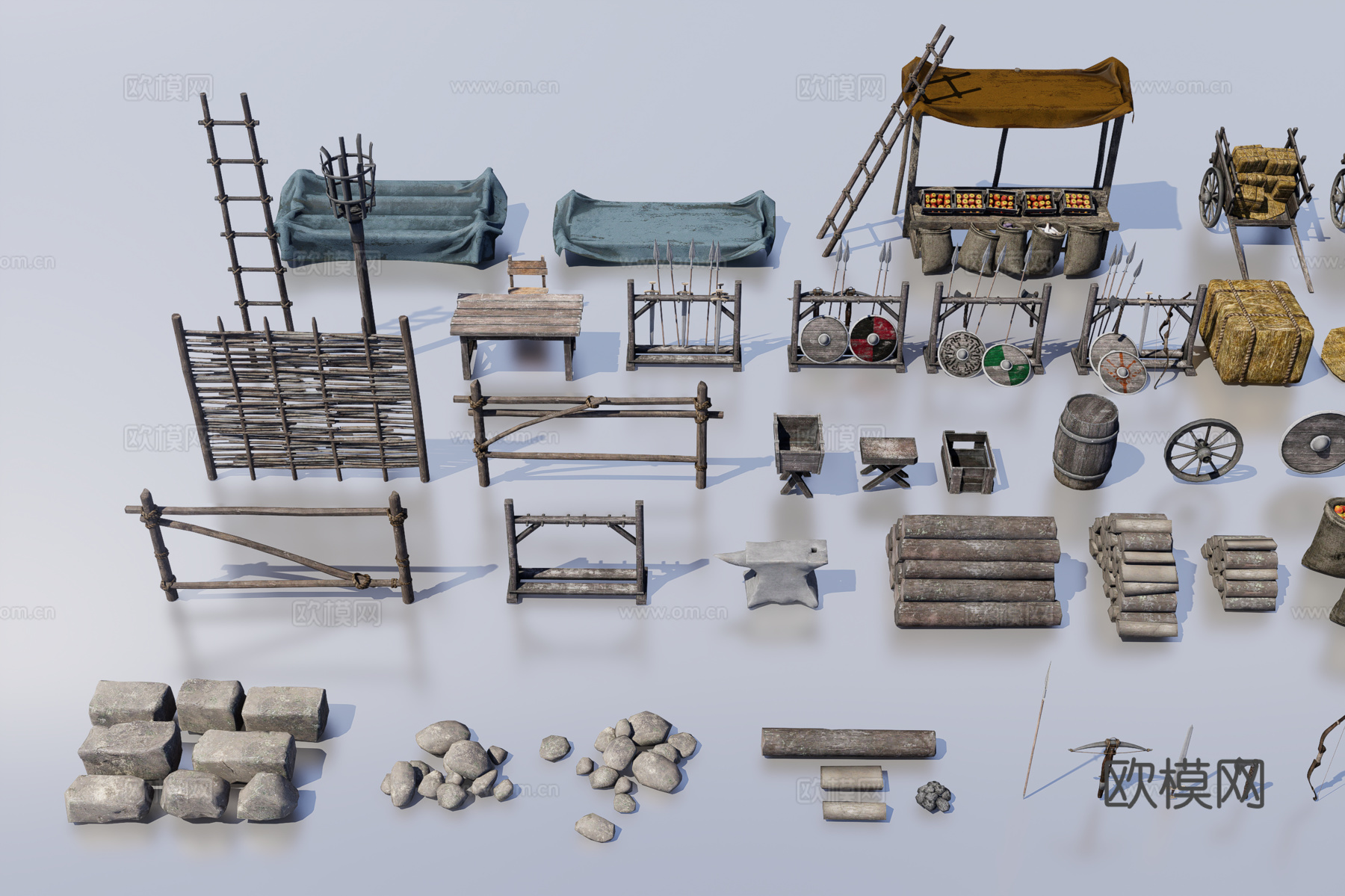 中世纪市场物品3d模型