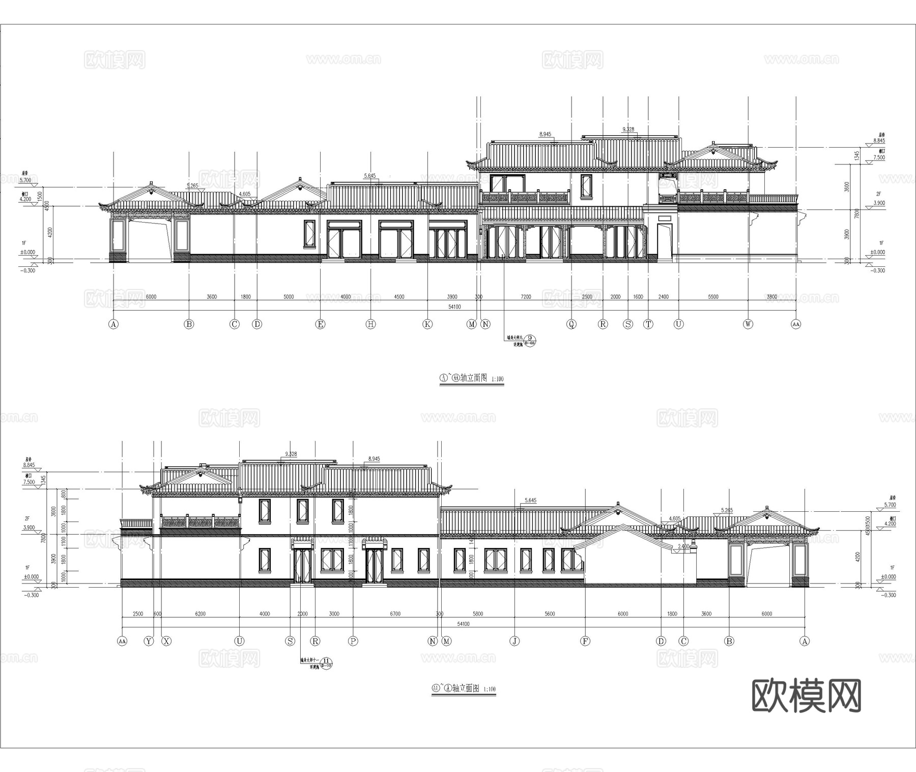 苏式合院 中式别墅 自建房 古建cad施工图