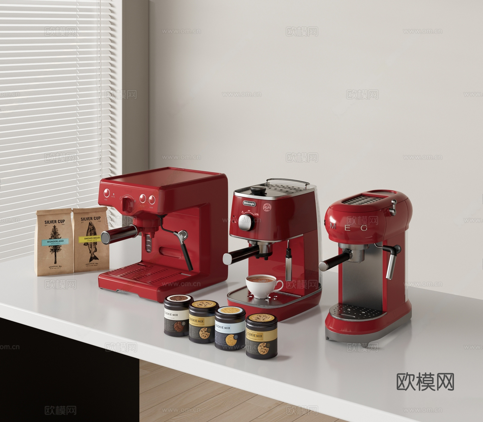 咖啡机 复古咖啡机 厨房电器 咖啡杯 咖啡豆3d模型
