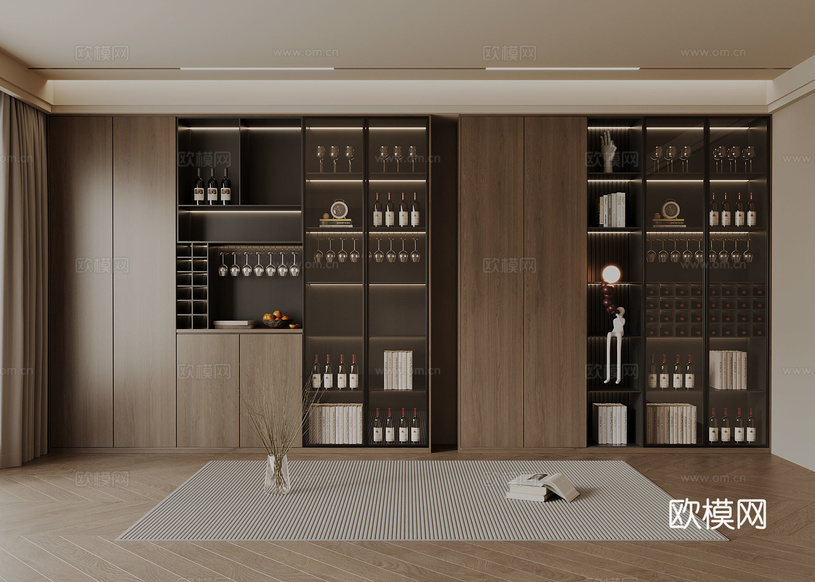 現(xiàn)代意式酒柜3d模型下載