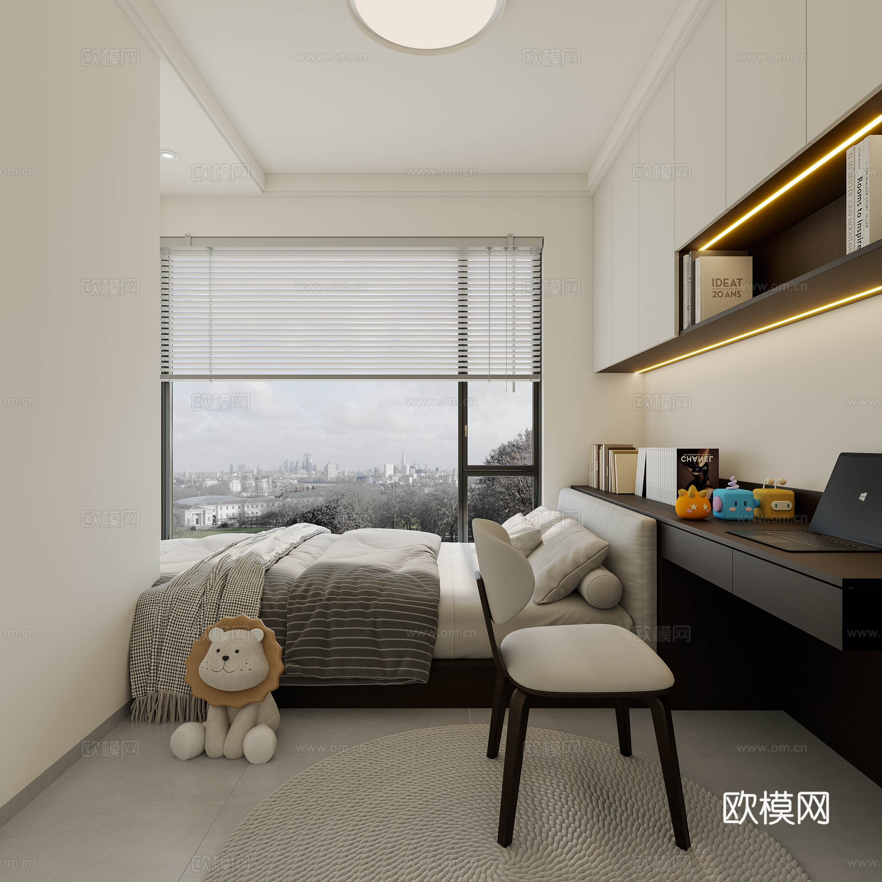 现代榻榻米卧室 极简榻榻米卧室 意式榻榻米卧室3d模型