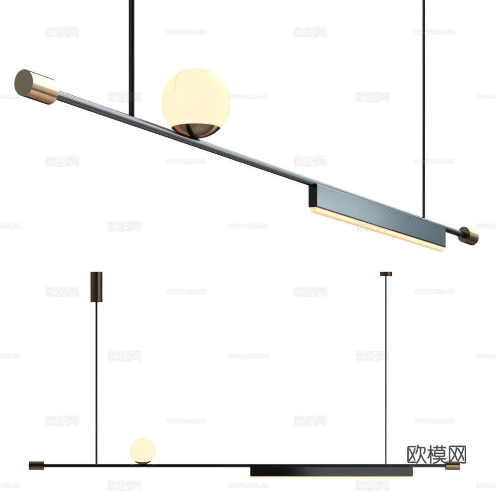 长吊灯 现代吊灯 简约吊灯 吊灯 条形吊灯3d模型