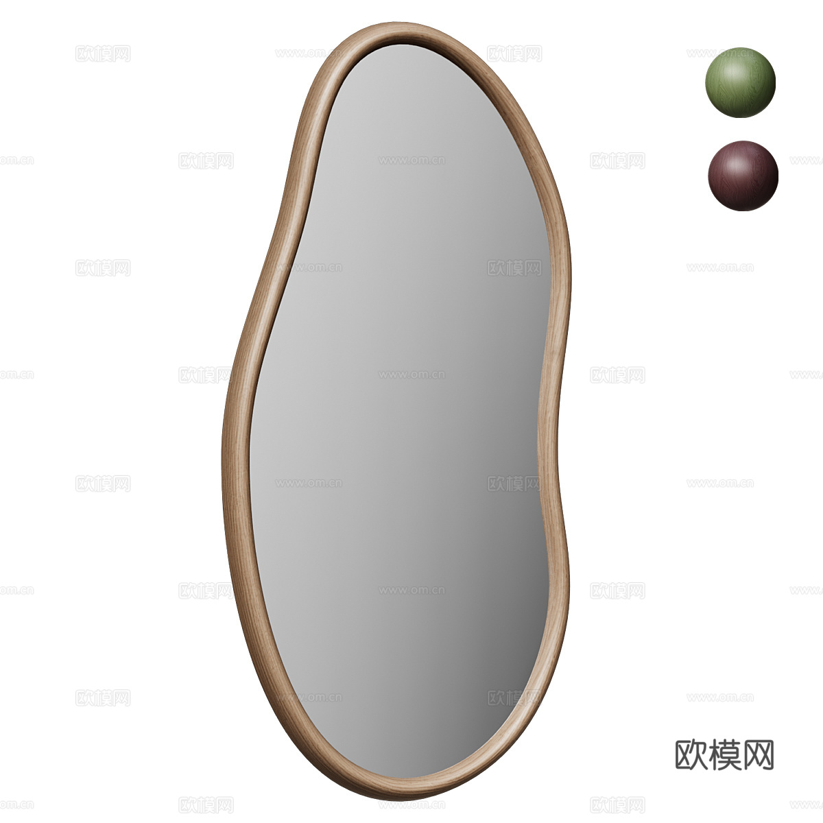 现代奶油风装饰镜子3d模型