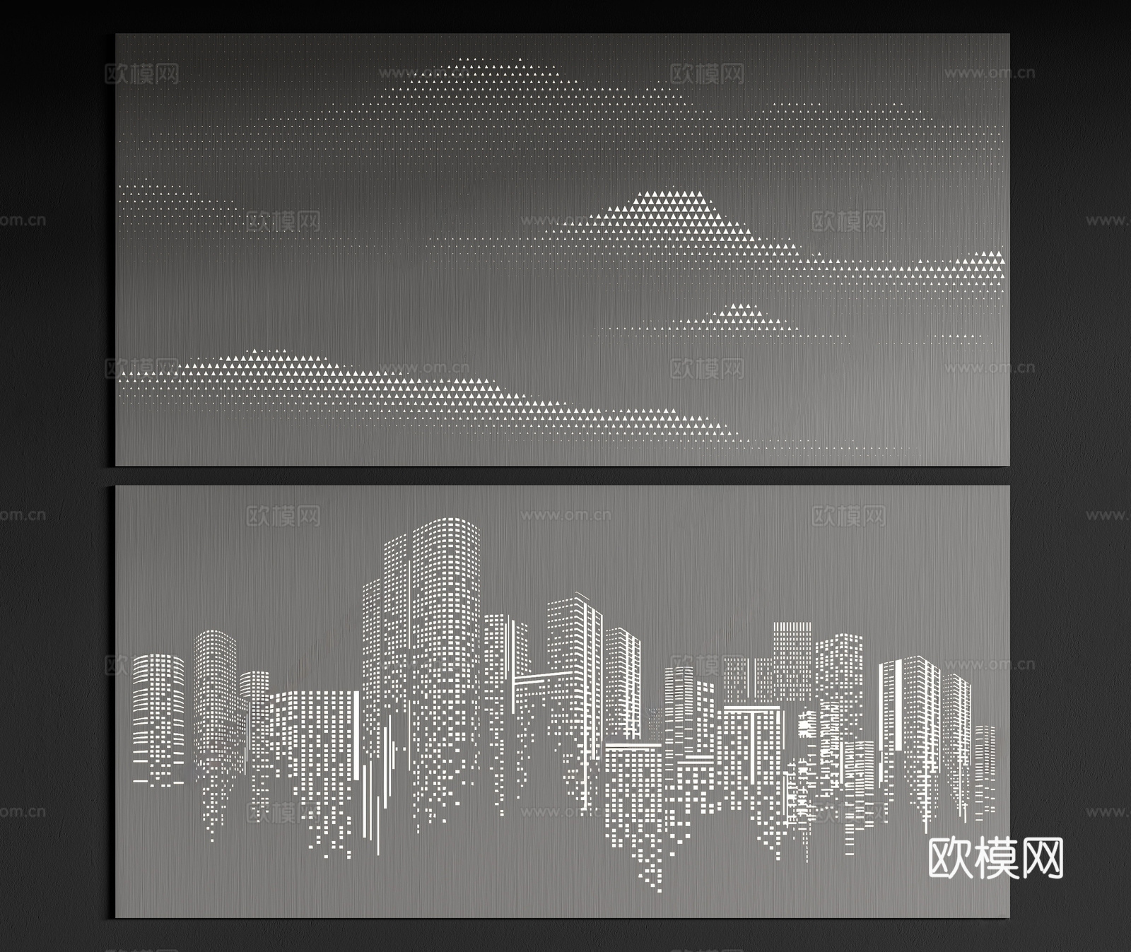 现代护墙板 冲孔铝板 透光板景墙 发光板背景墙 冲孔板 天际3d模型3d模型