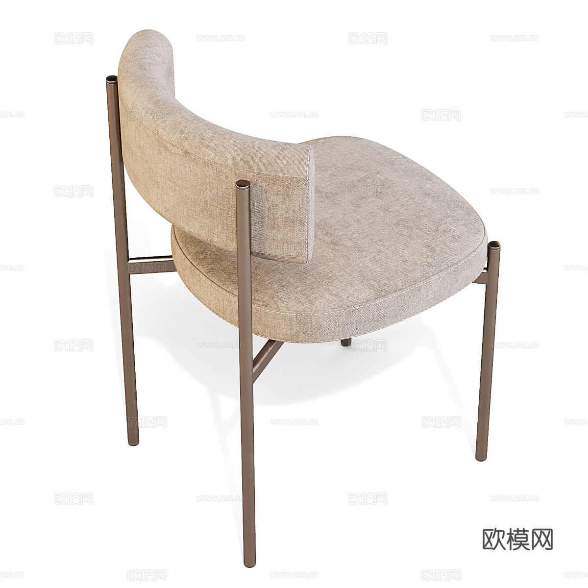 现代轻奢布艺单椅3d模型