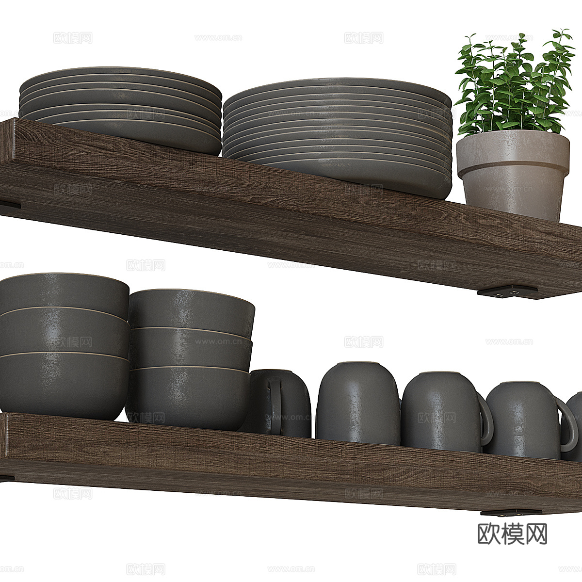 新中式侘寂餐具3d模型