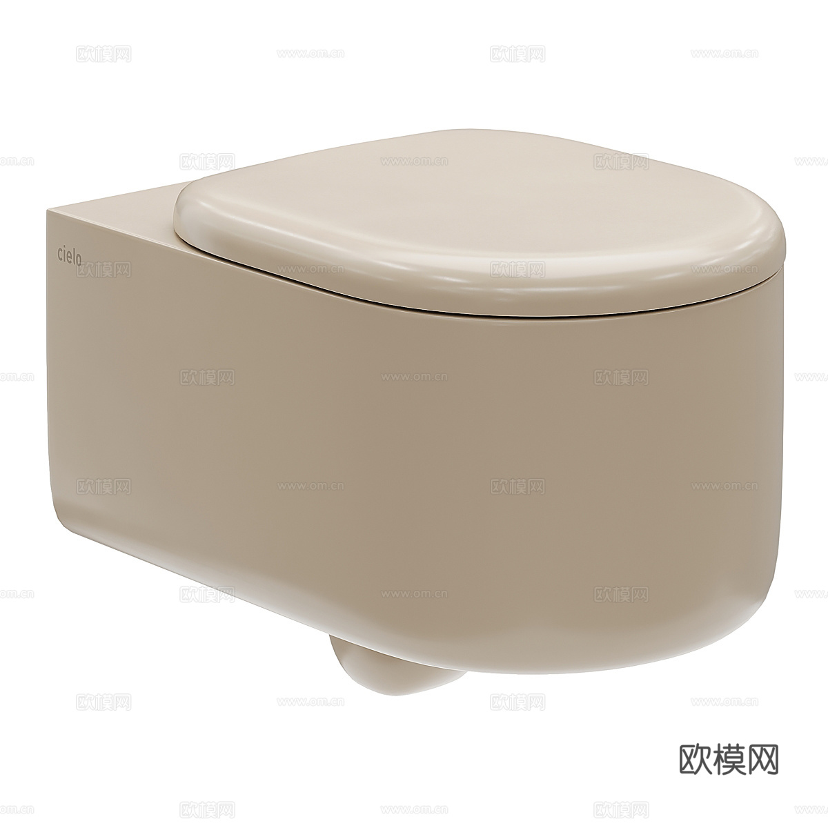现代奶油风壁挂式马桶3d模型