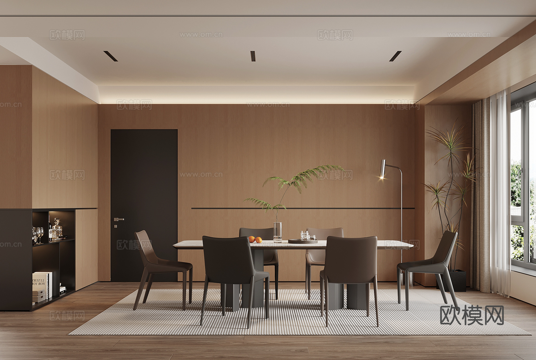 餐厅 现代餐厅 餐桌椅组合3d模型