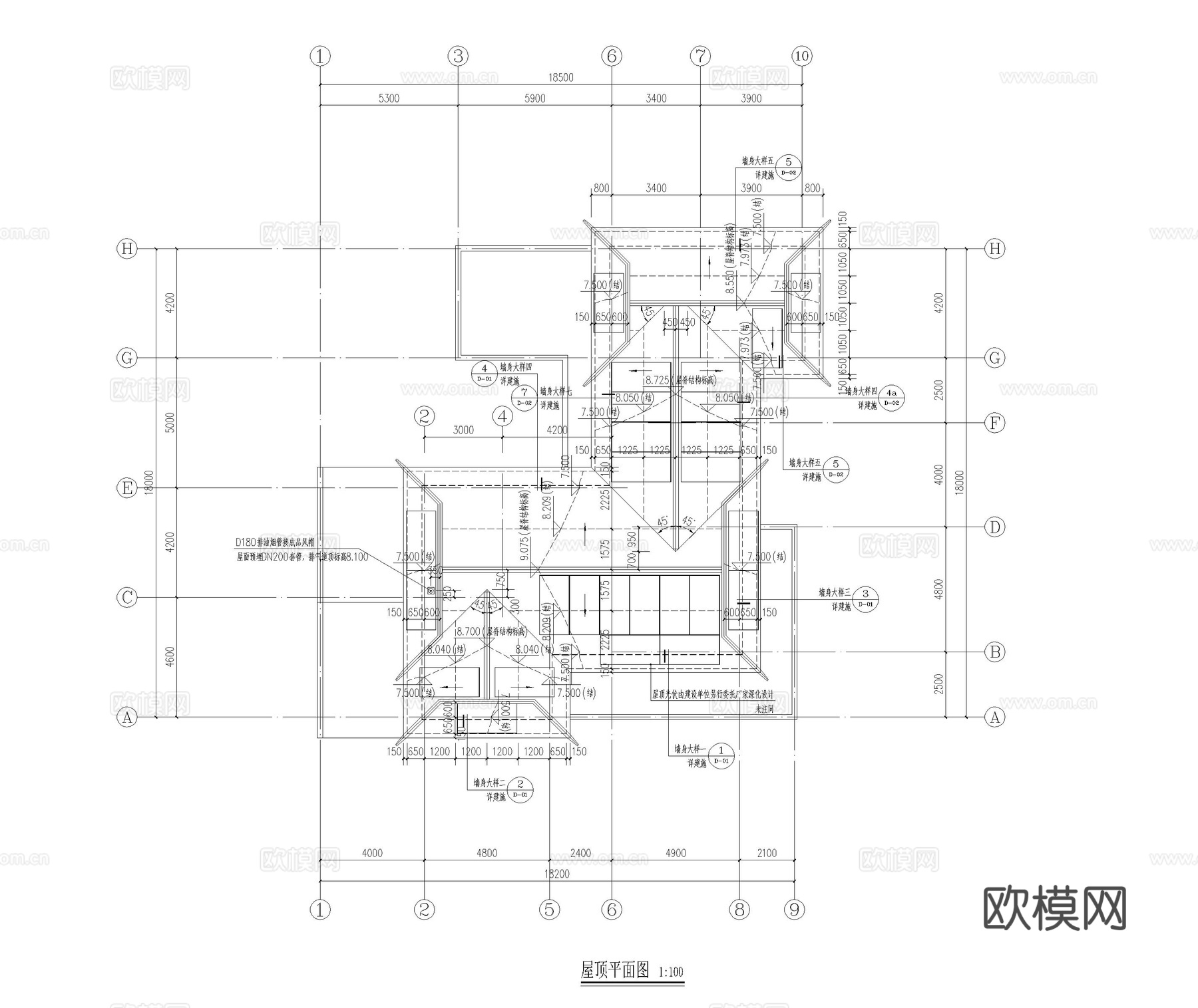 苏式合院 中式别墅 自建房 独栋别墅 古建cad施工图