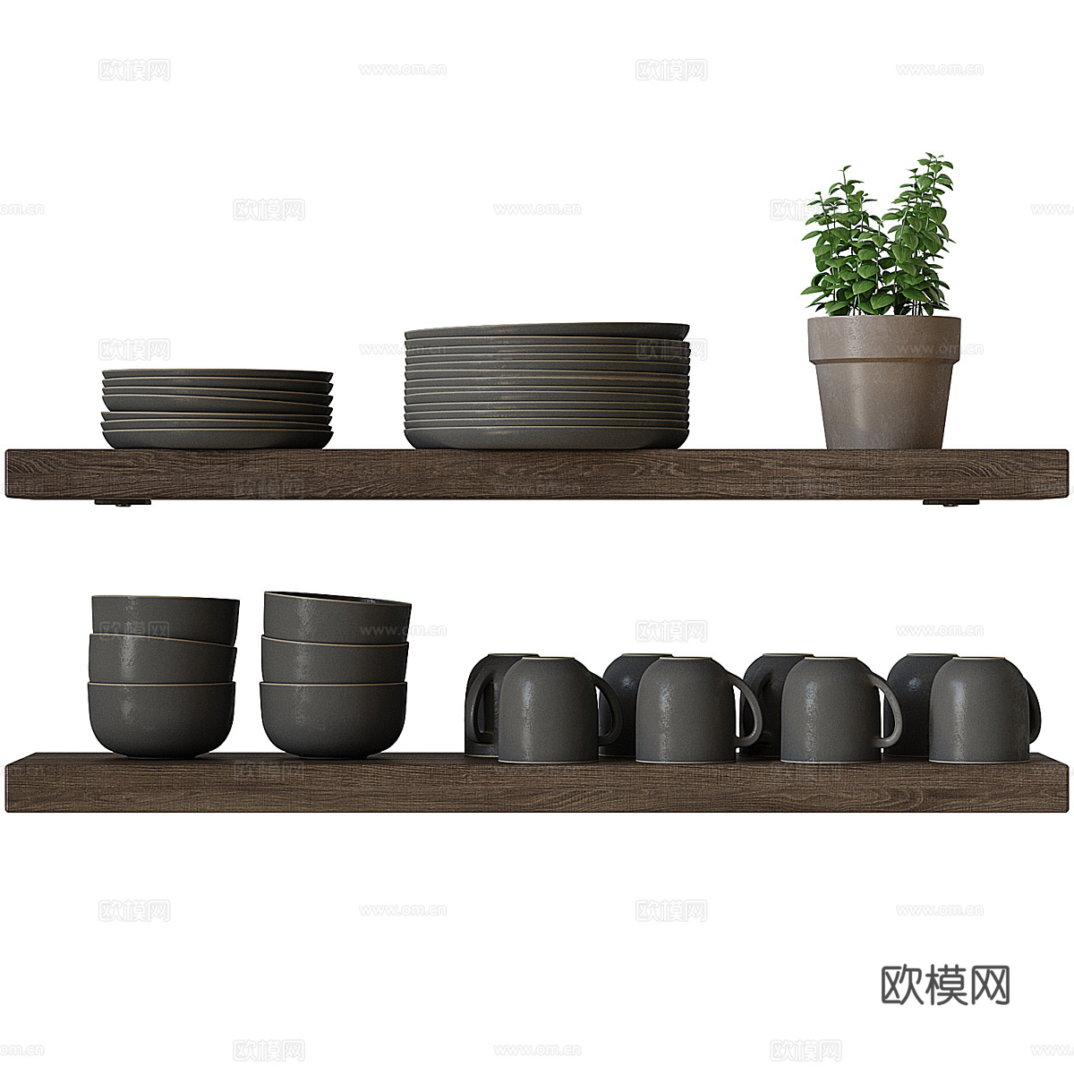 新中式侘寂餐具3d模型