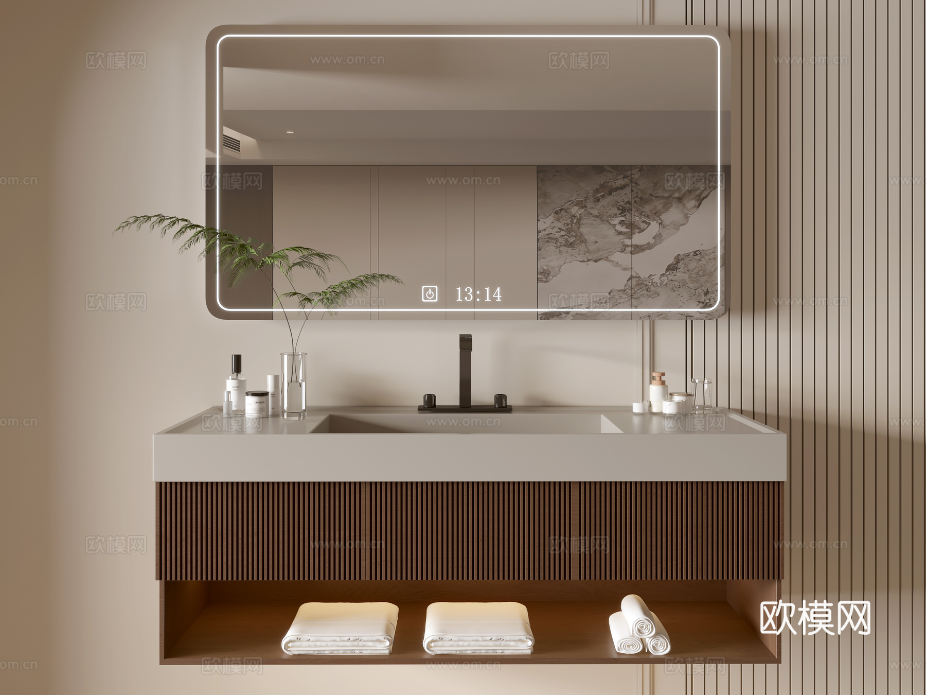 现代浴室柜 浴室台盆 浴室摆件3d模型