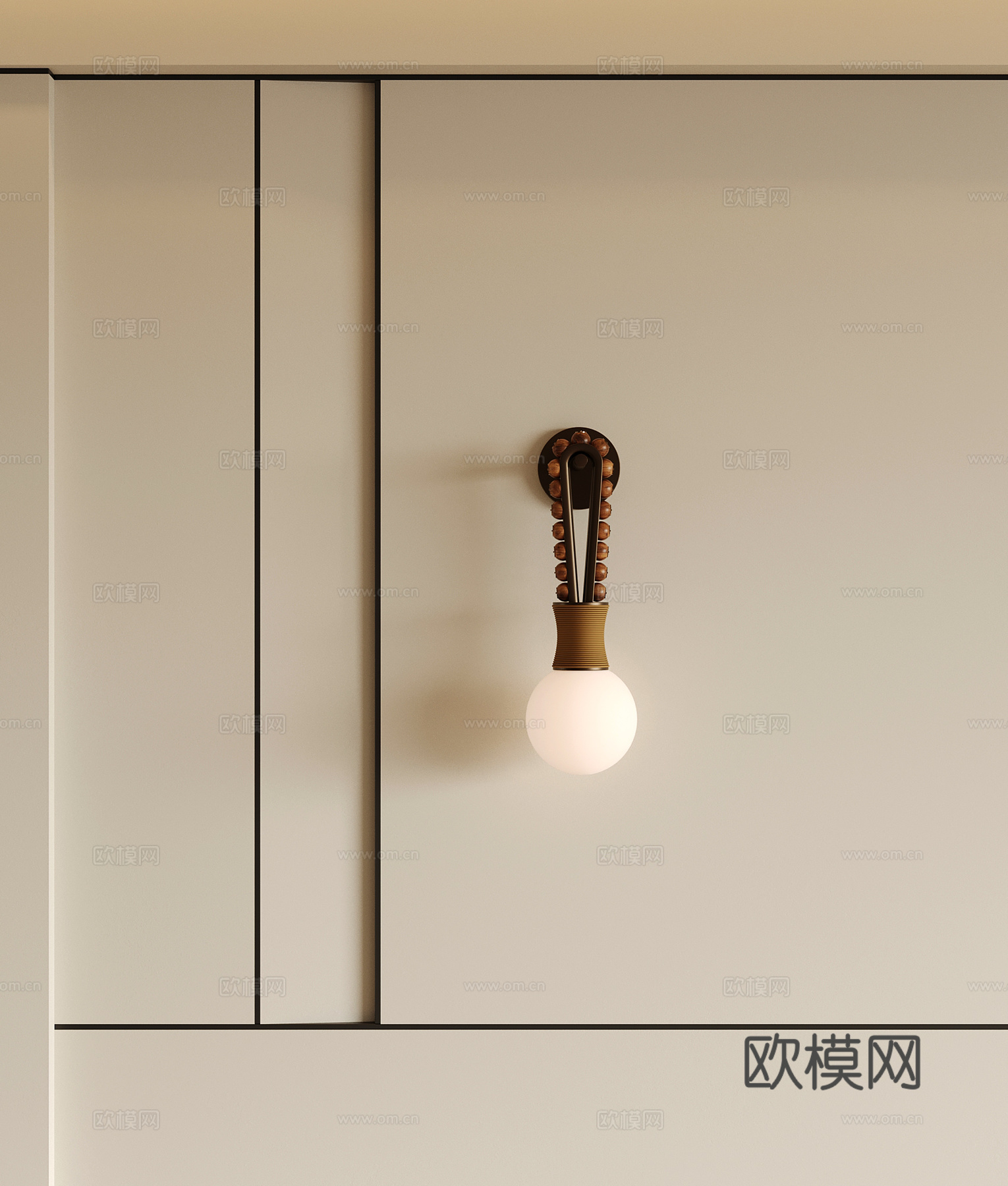 壁灯 法式复古风壁灯3d模型