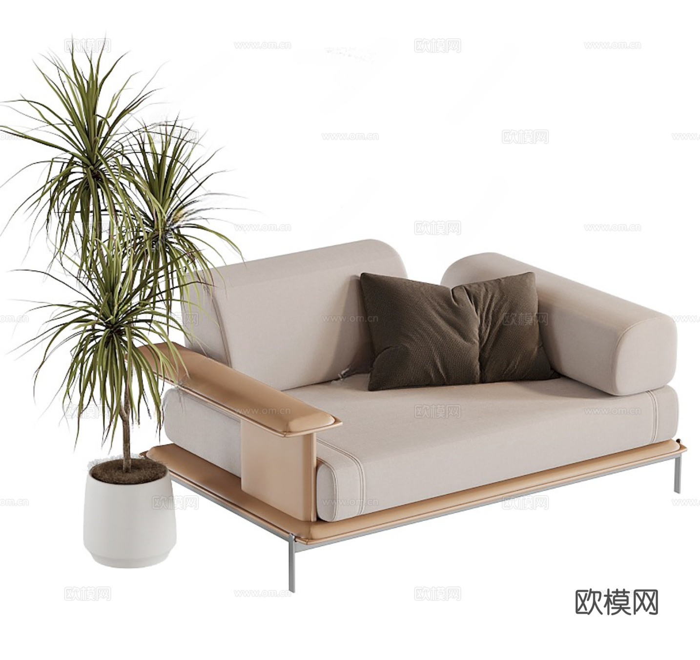 现代贵妃椅 沙发凳3d模型