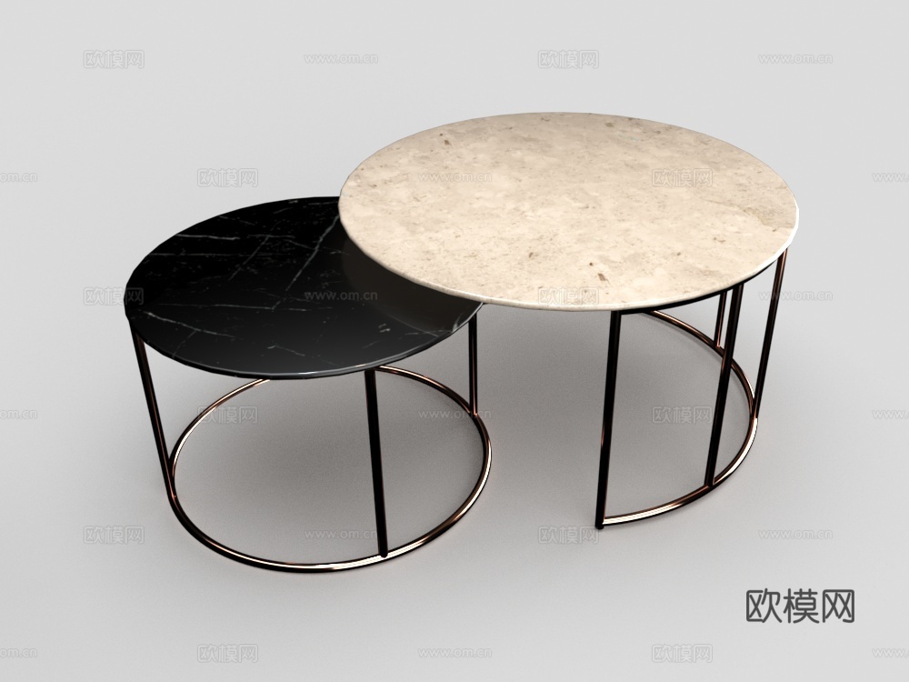 轻奢 茶几 茶几组合3d模型