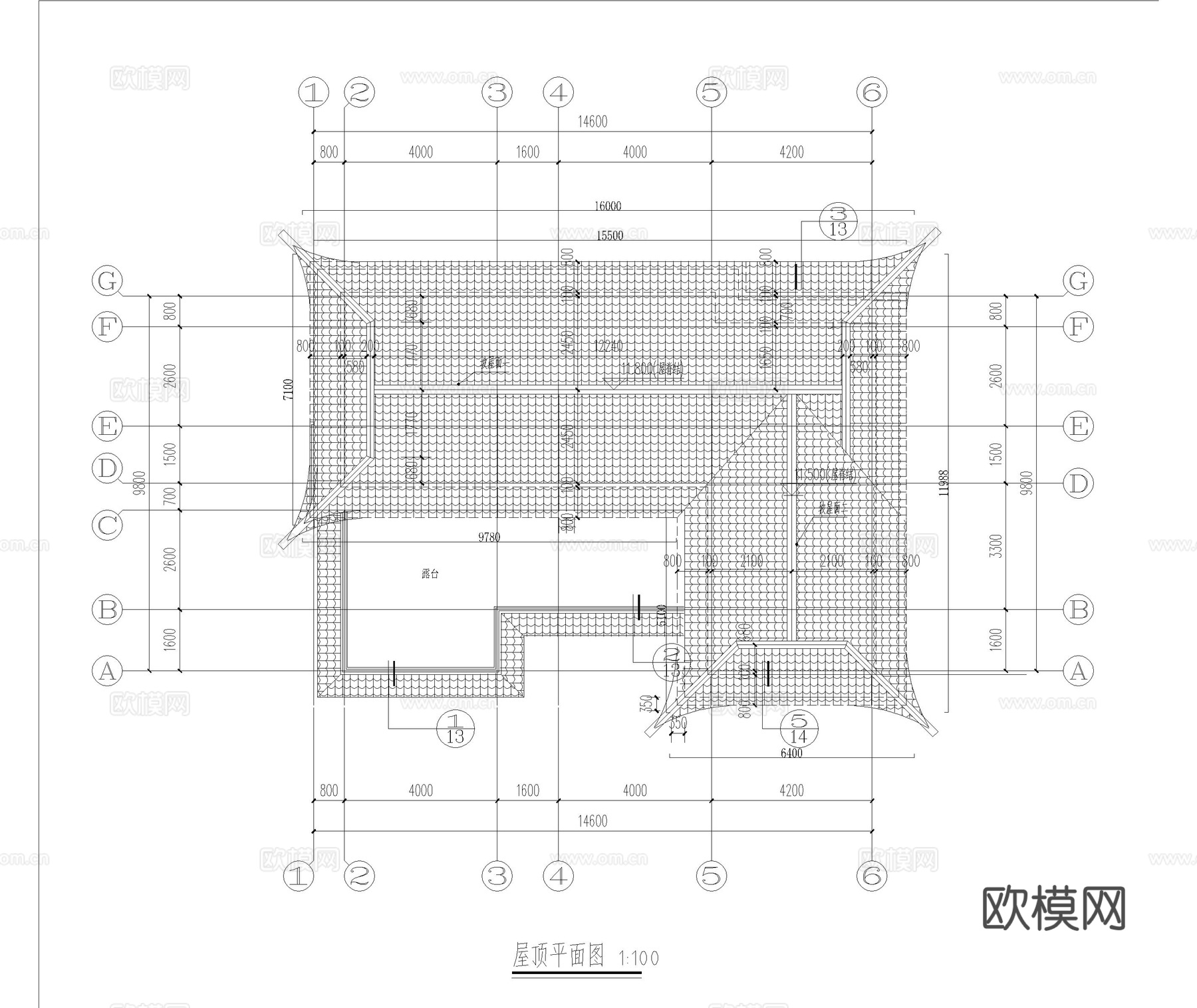 独栋别墅 中式别墅 自建房 古建cad施工图