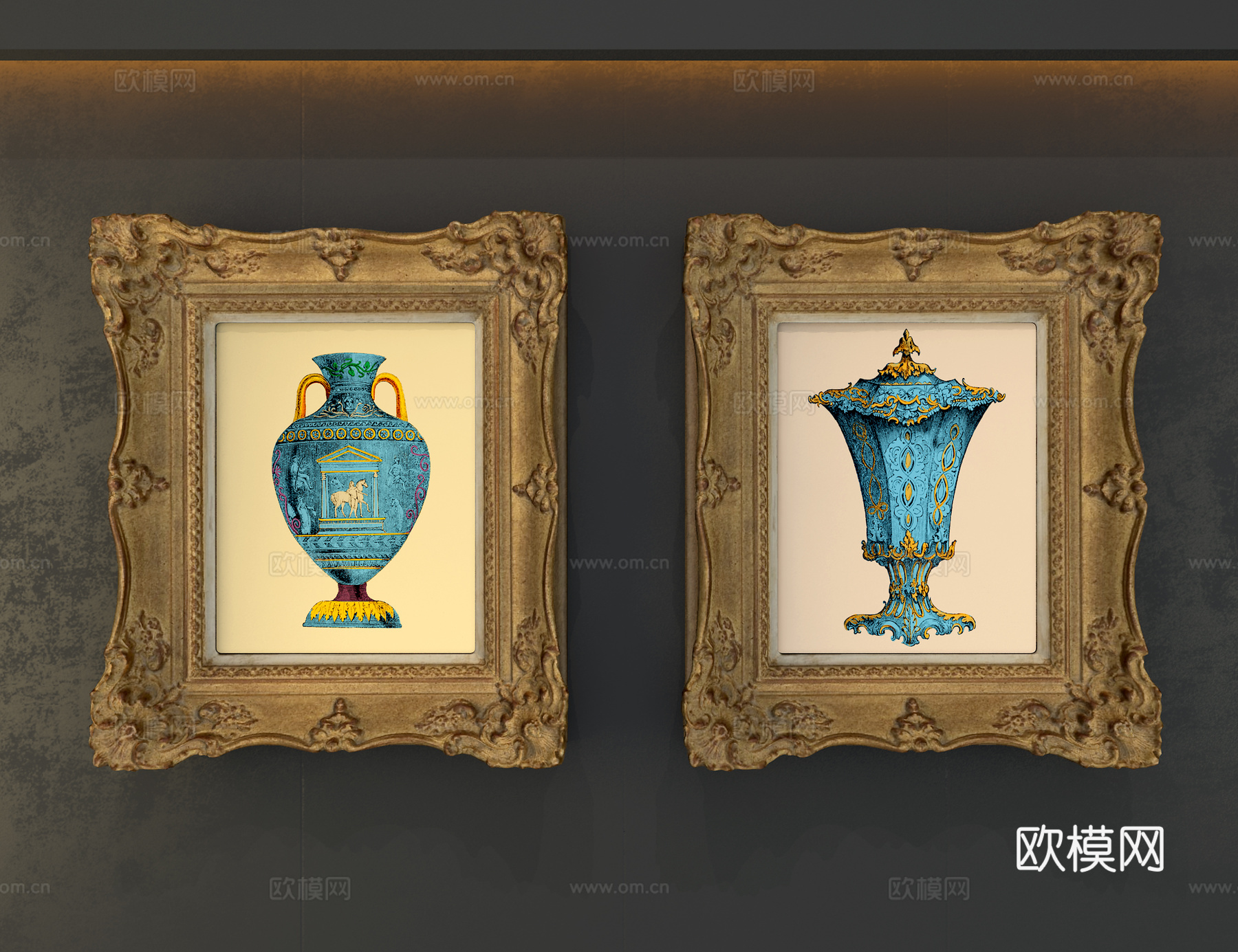 复古装饰画3d模型下载