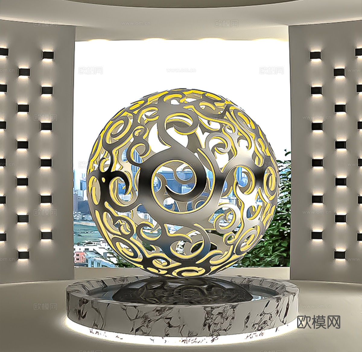 球体雕塑3d模型