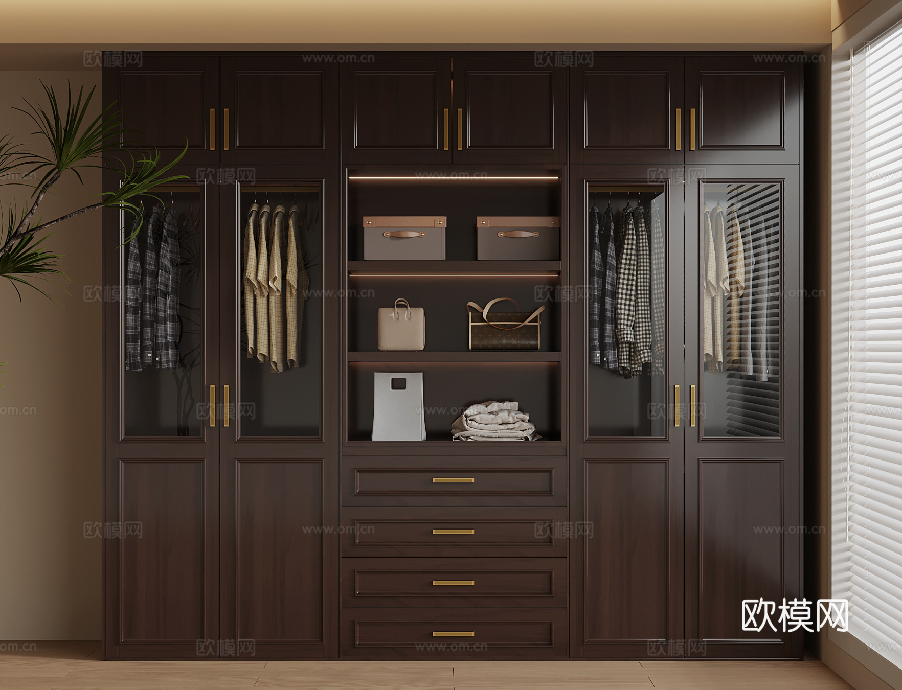 新中式衣柜 服饰3d模型