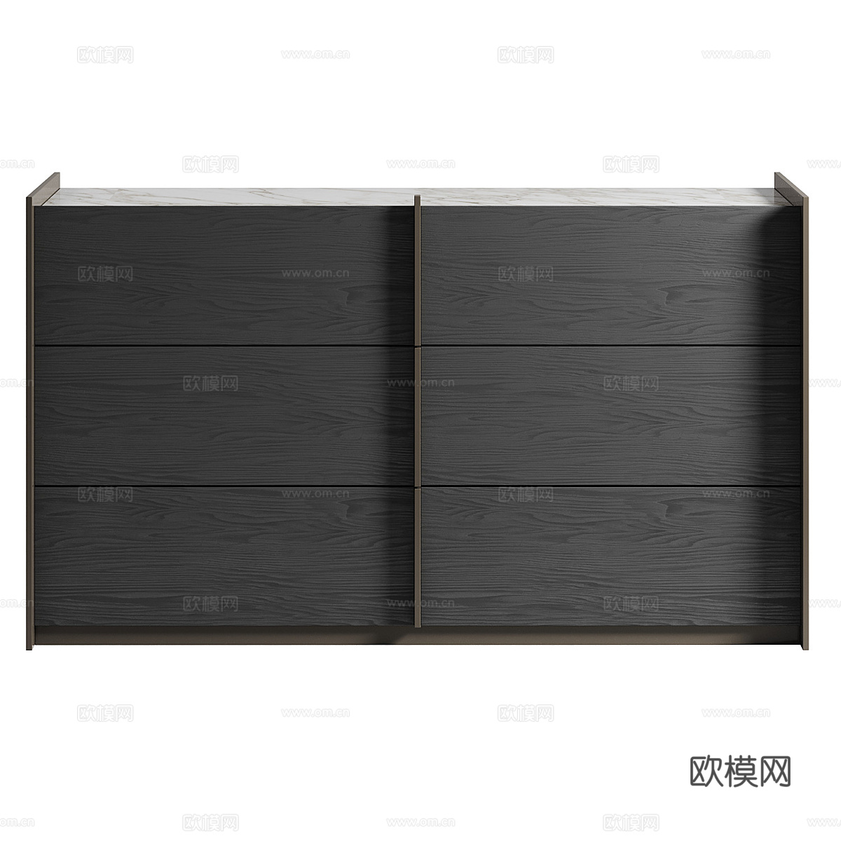 现代意式实木储物柜3d模型