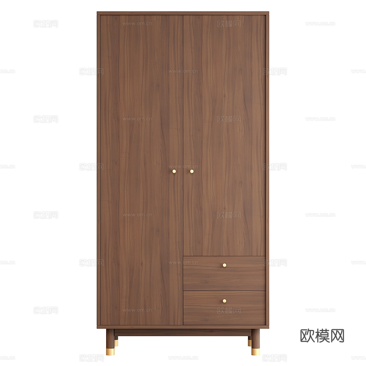 现代意式实木成品衣柜3d模型