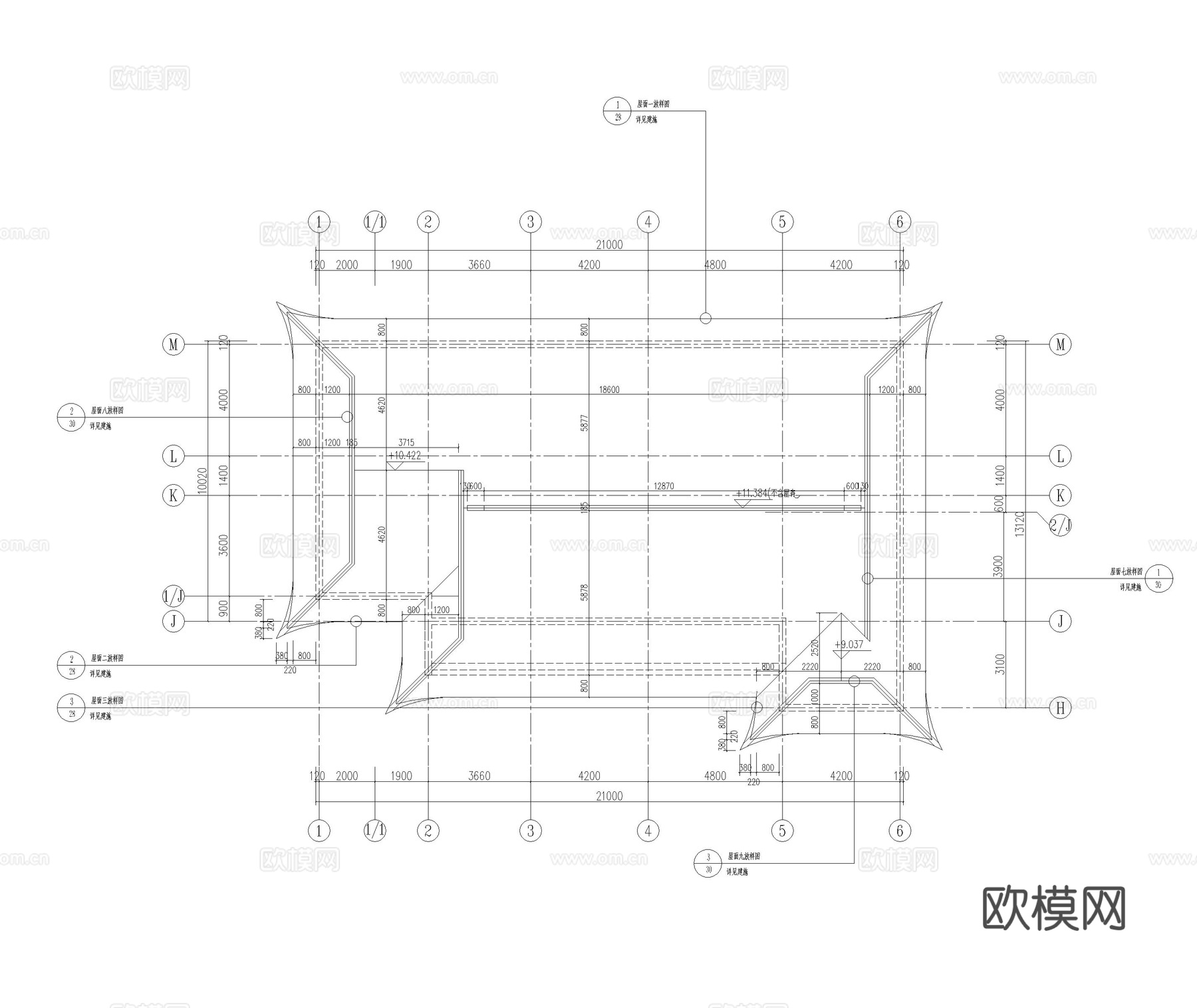 苏式园林 四合院 中式别墅 独栋别墅 古建cad施工图