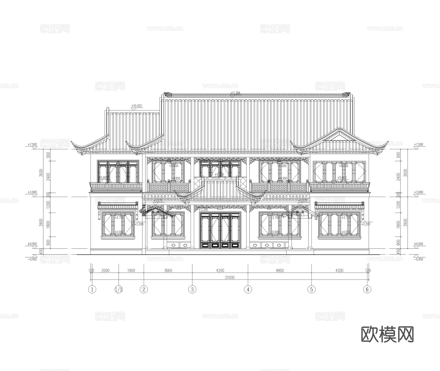 苏式园林 四合院 中式别墅 独栋别墅 古建cad施工图