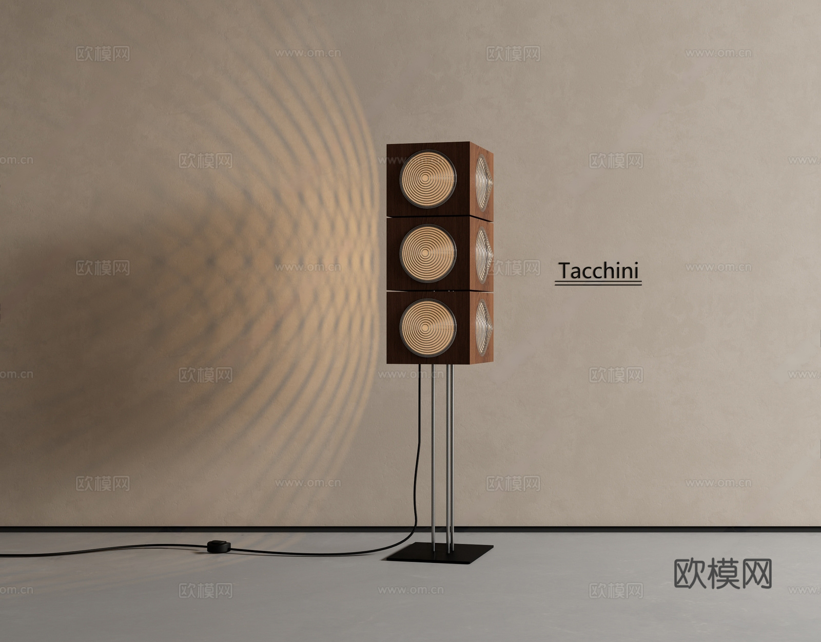 侘寂中古落地灯 落地灯 音响灯3d模型