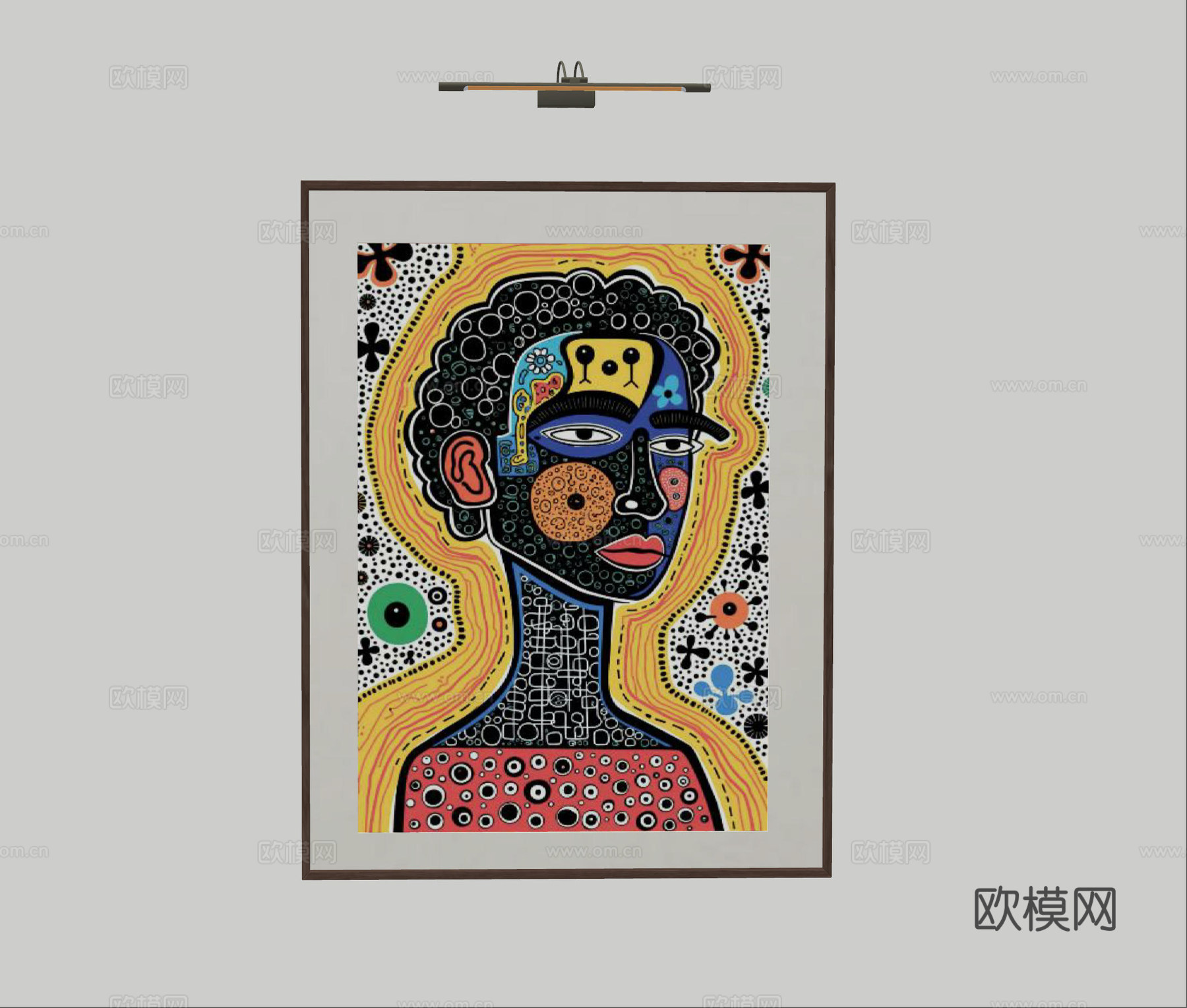 现代极简挂画 侘寂中古风挂画 奶油风装饰画 意式挂画 黑白灰su模型