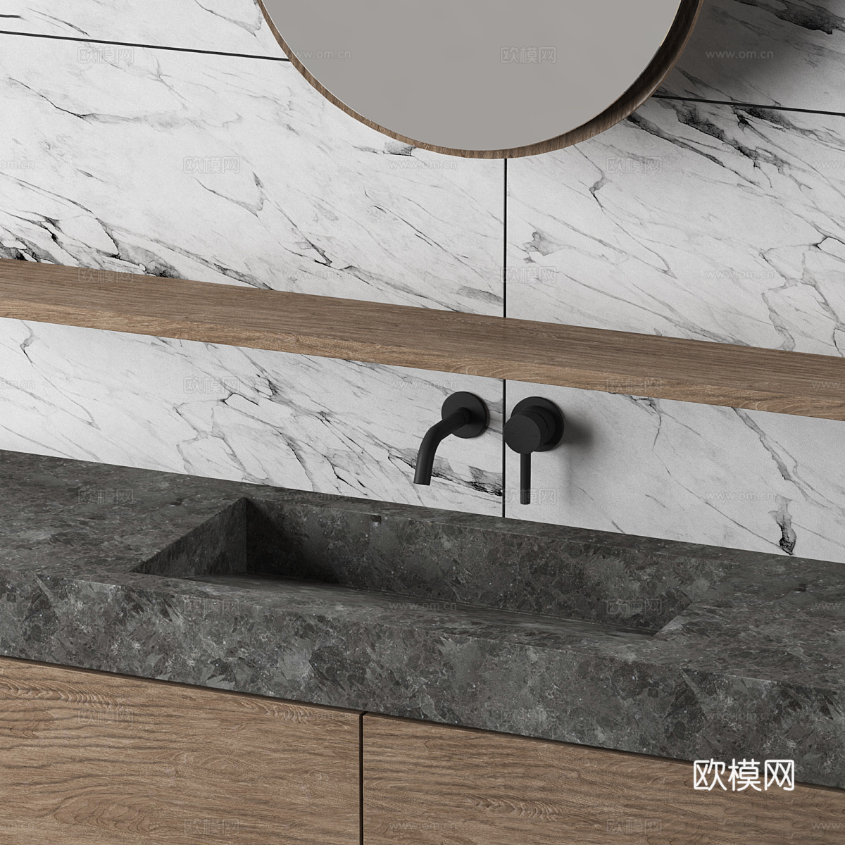 新中式浴室柜3d模型